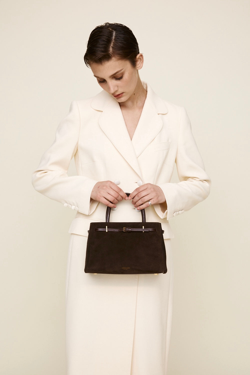 Espresso Suede Book Tote Bag 25
