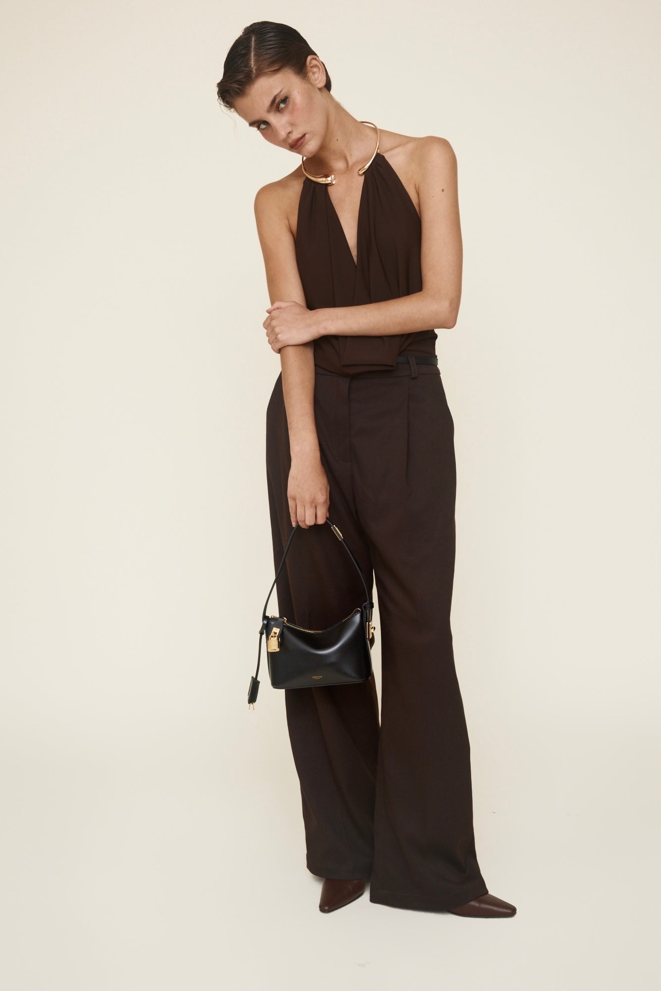 Mini Gold Black Hobo Bag