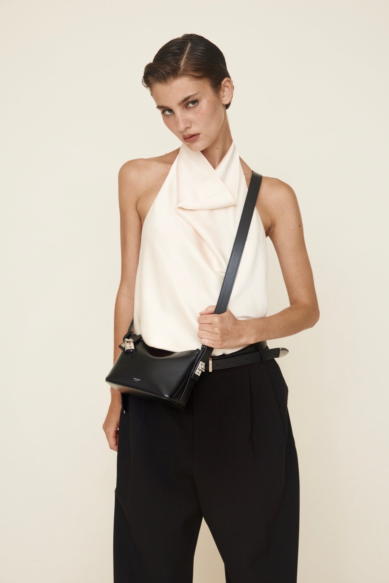 Mini Silver Black Hobo Bag