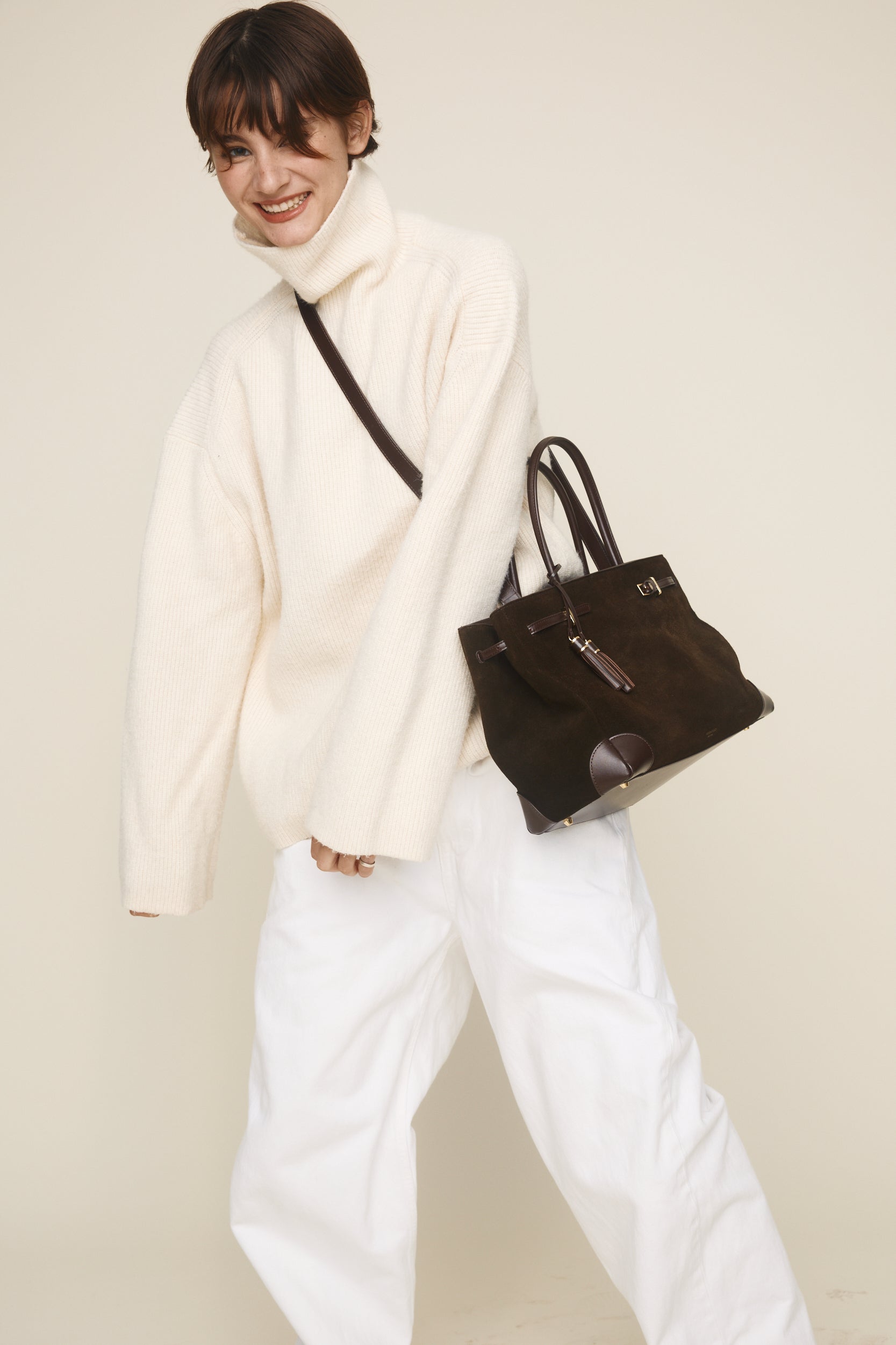 Espresso Suede Book Tote Bag 33 (Pre-Order Only)