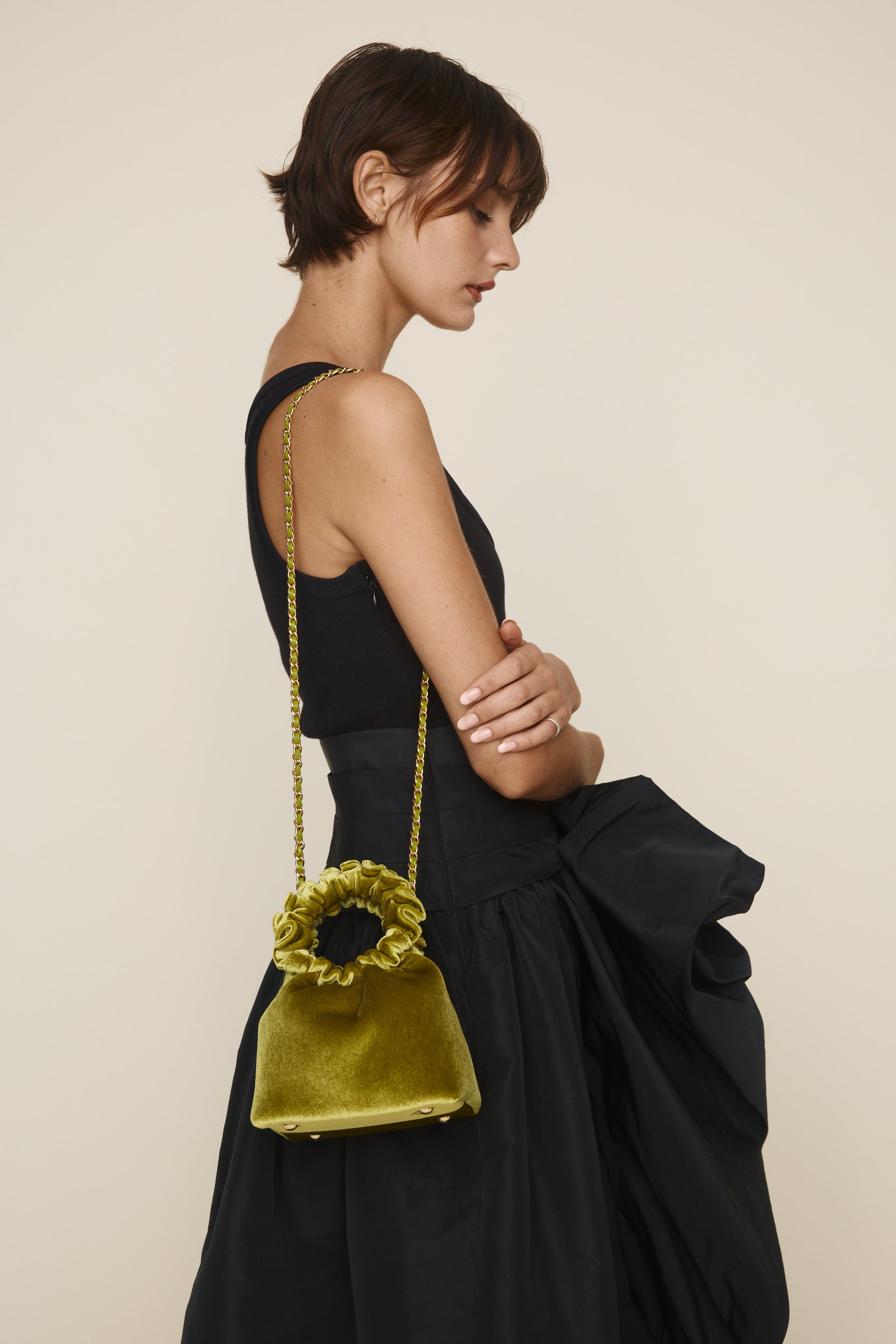 Mini Emerald Velvet Cloud Bag (Final Sale)