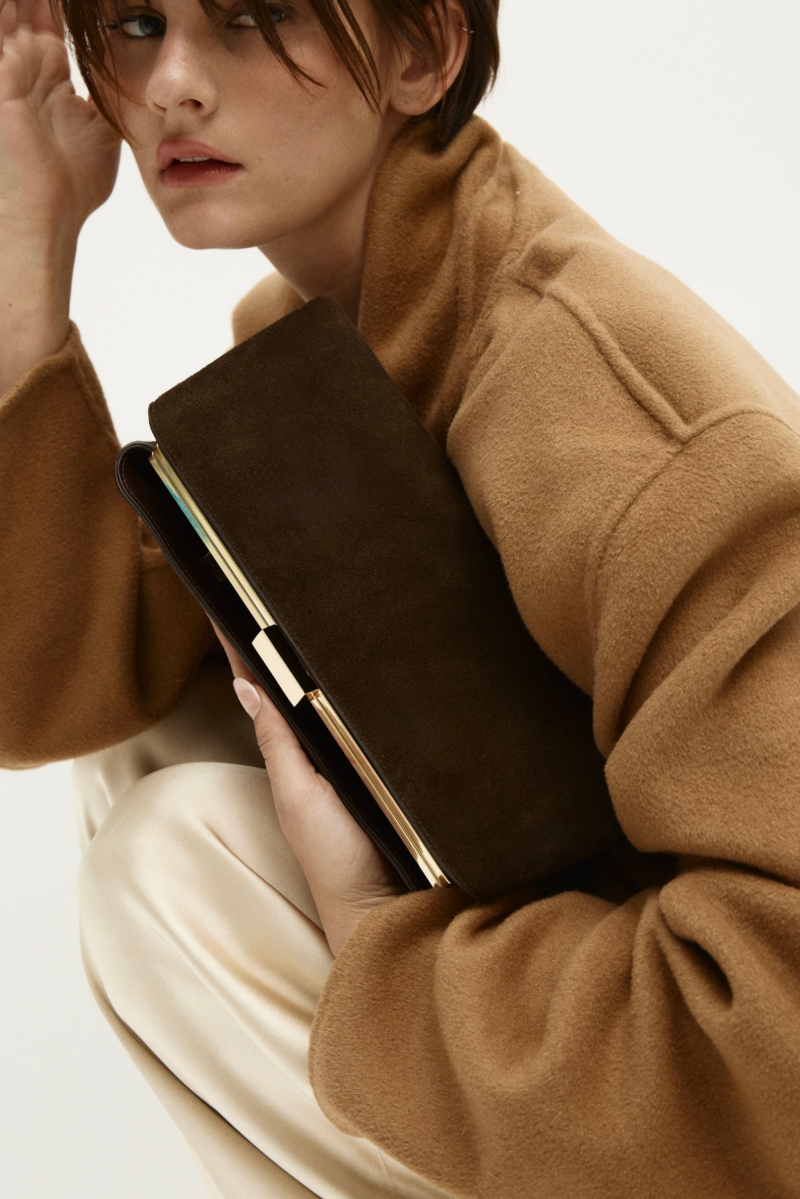 Espresso Suede Éclair Bag