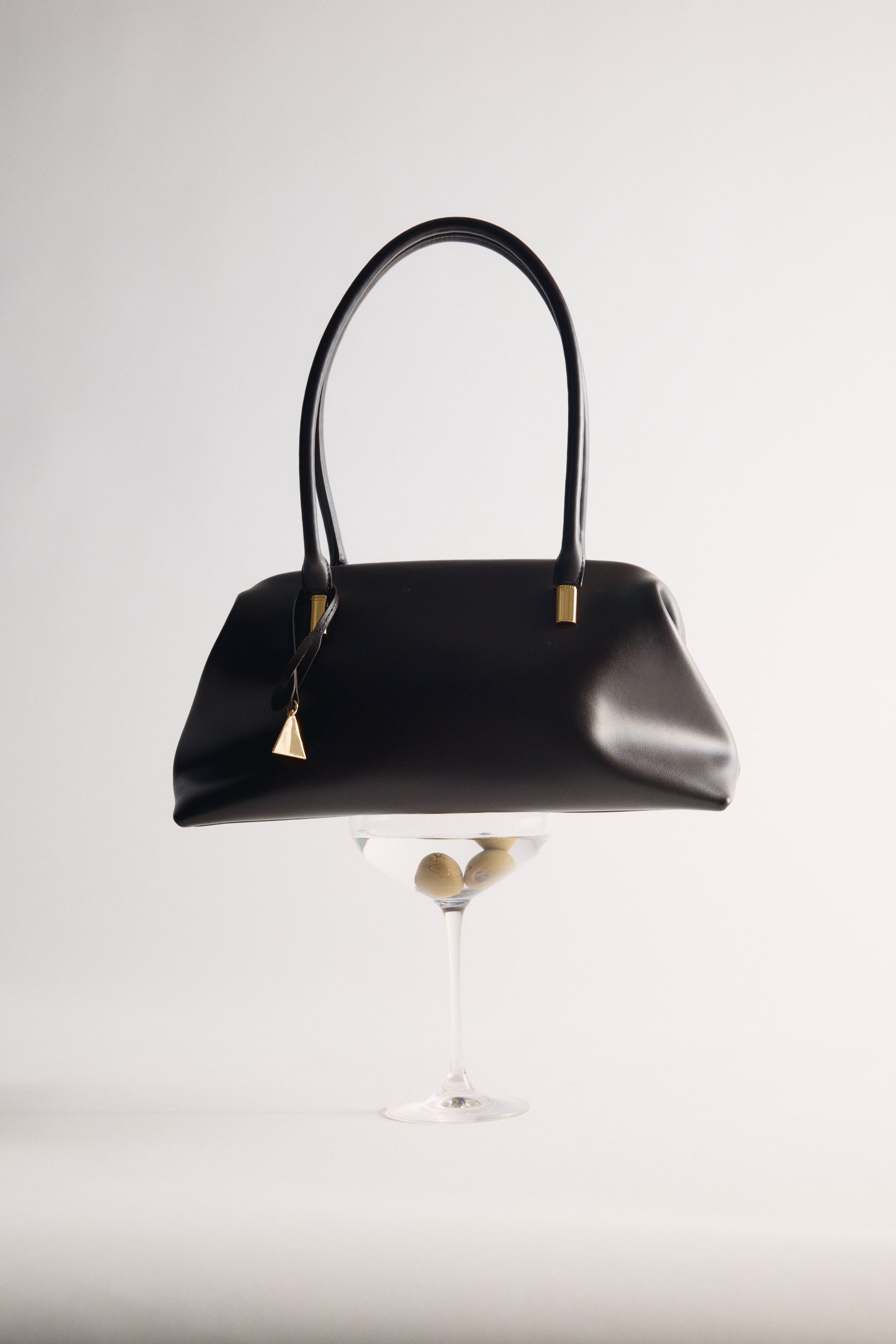 Chocolate Medium Club Shoulder Handbag on a white background