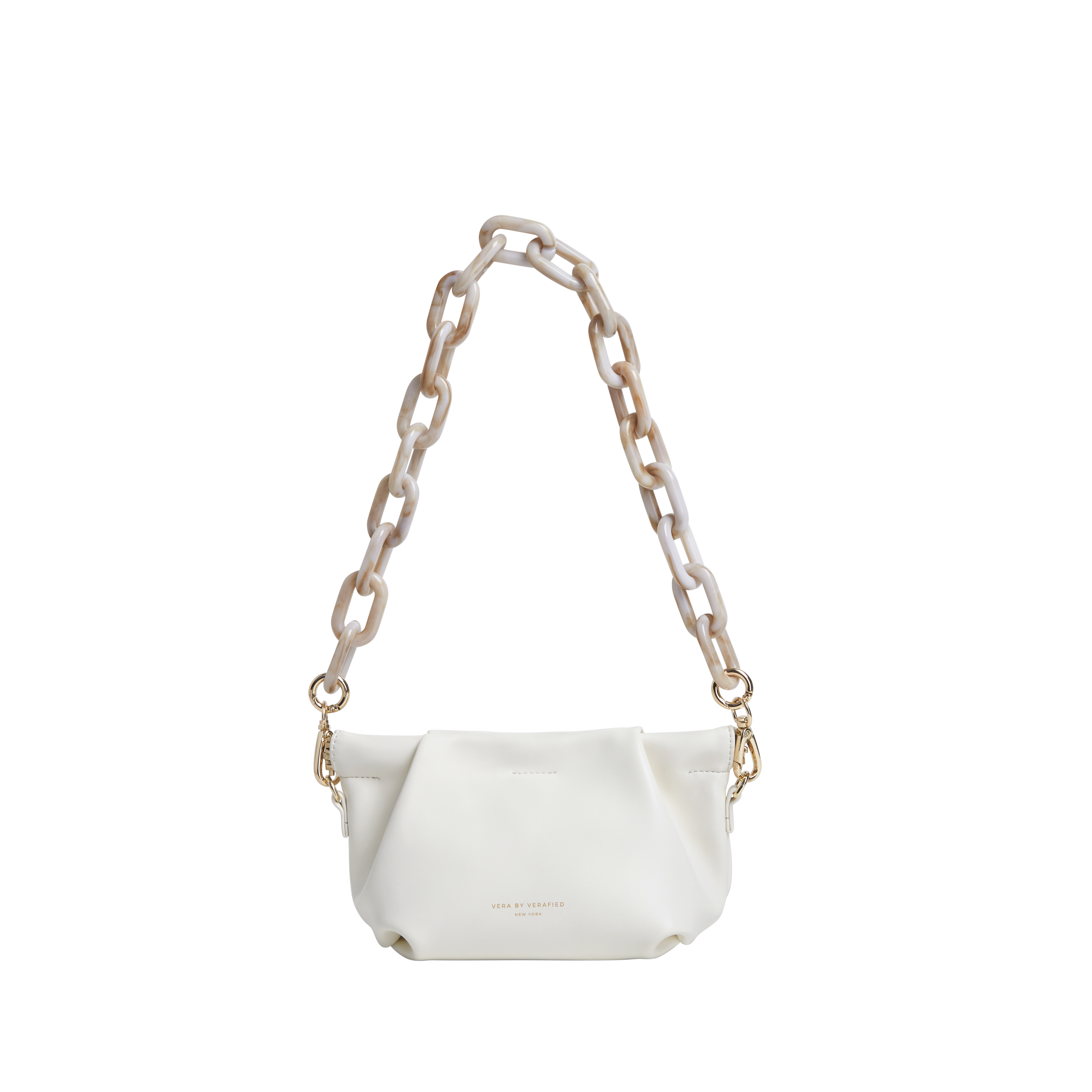 Cream Croissant Shoulder Handbag
