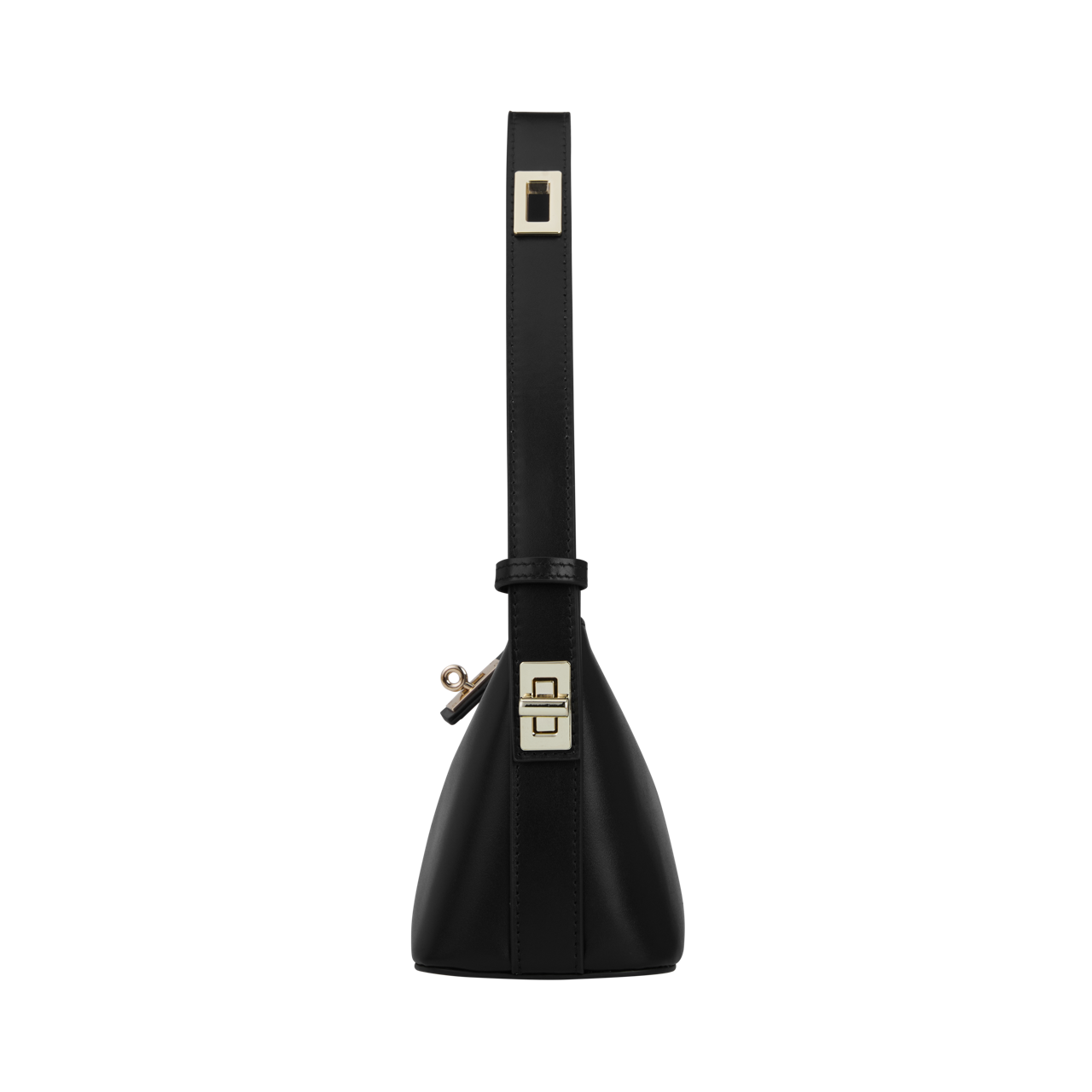 Mini Gold Black Hobo Shoulder Bag side