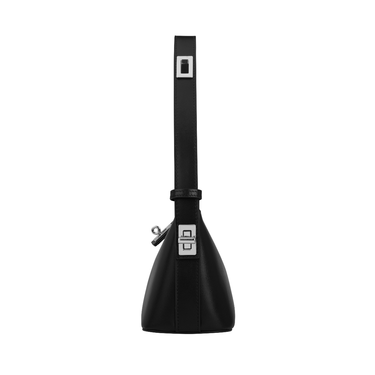 Mini Silver Black Hobo Shoulder Handbag side