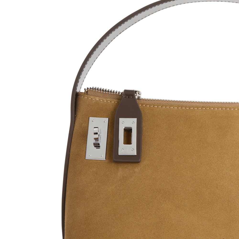 Silver Suede Hobo Bag