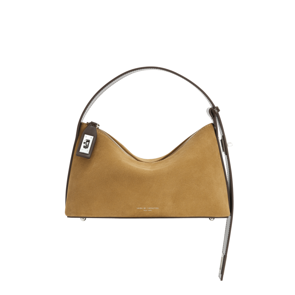 Silver Suede Hobo Bag