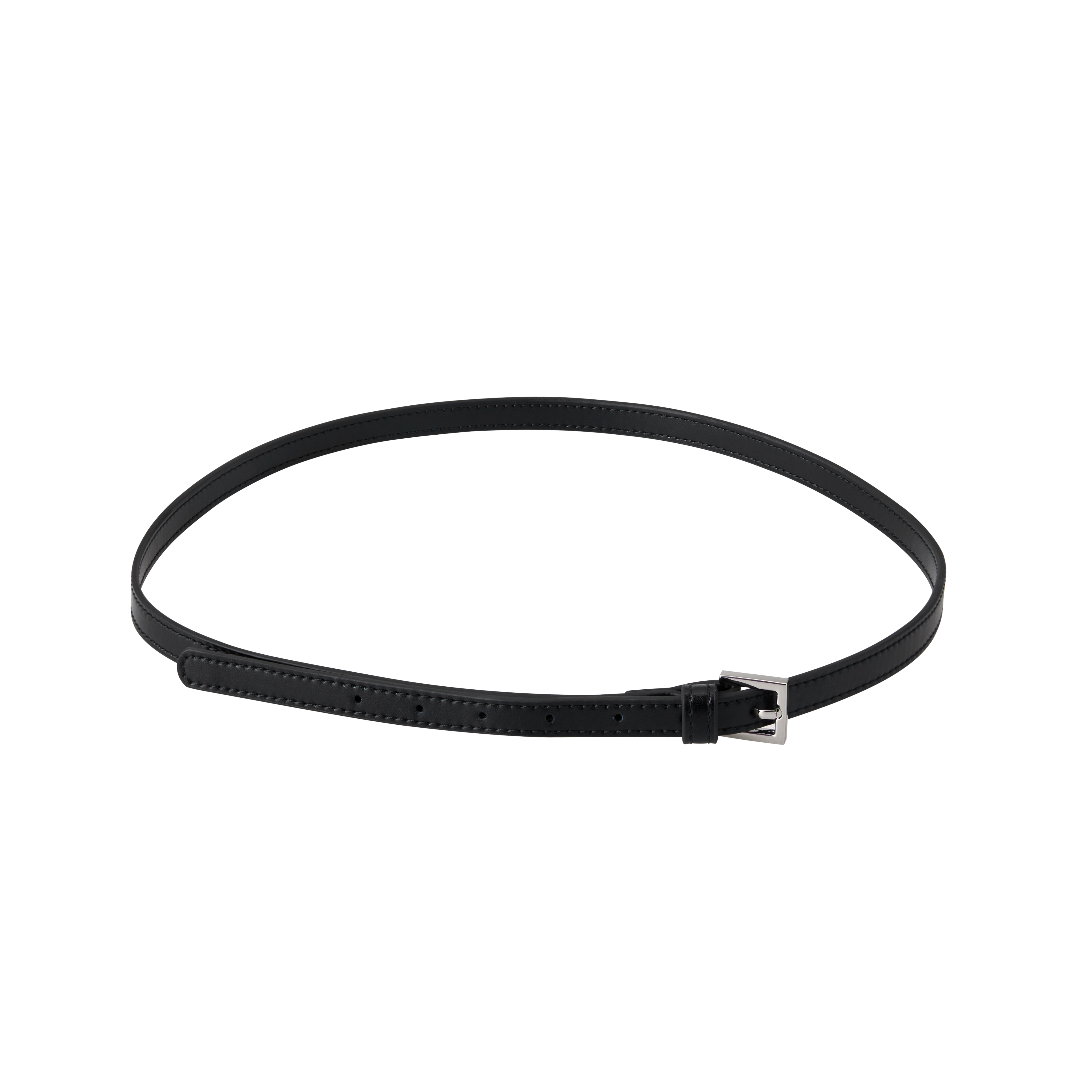 Black Belted Leather Tote Bag