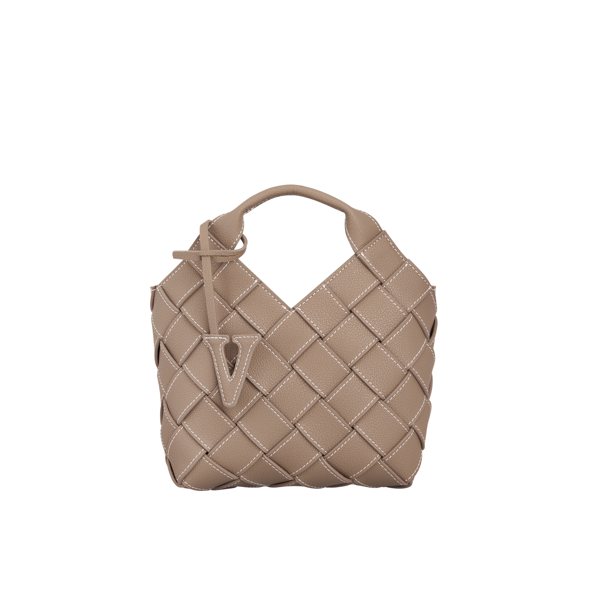 Etoupe Basket Woven Shoulder Handbag - Verafied New York Etoupe Basket Woven Shoulder Handbag - Verafied New York