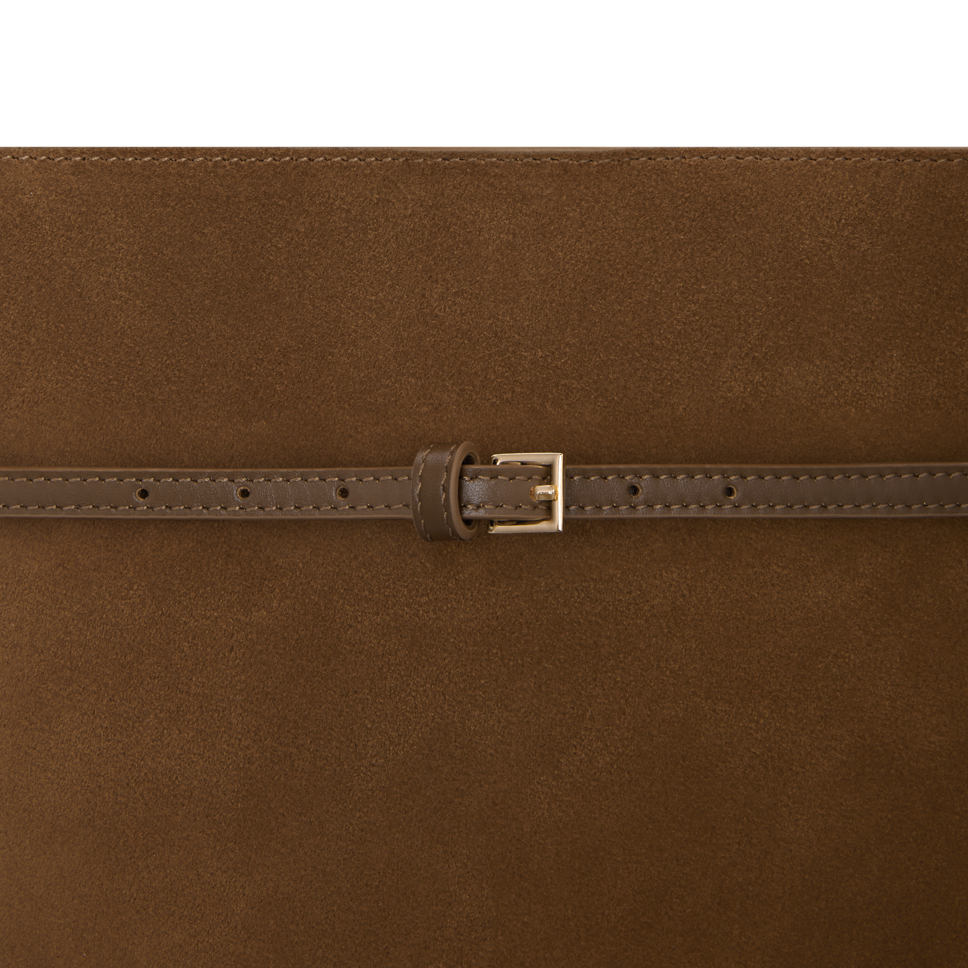 Toffee Suede Belted Tote Bag