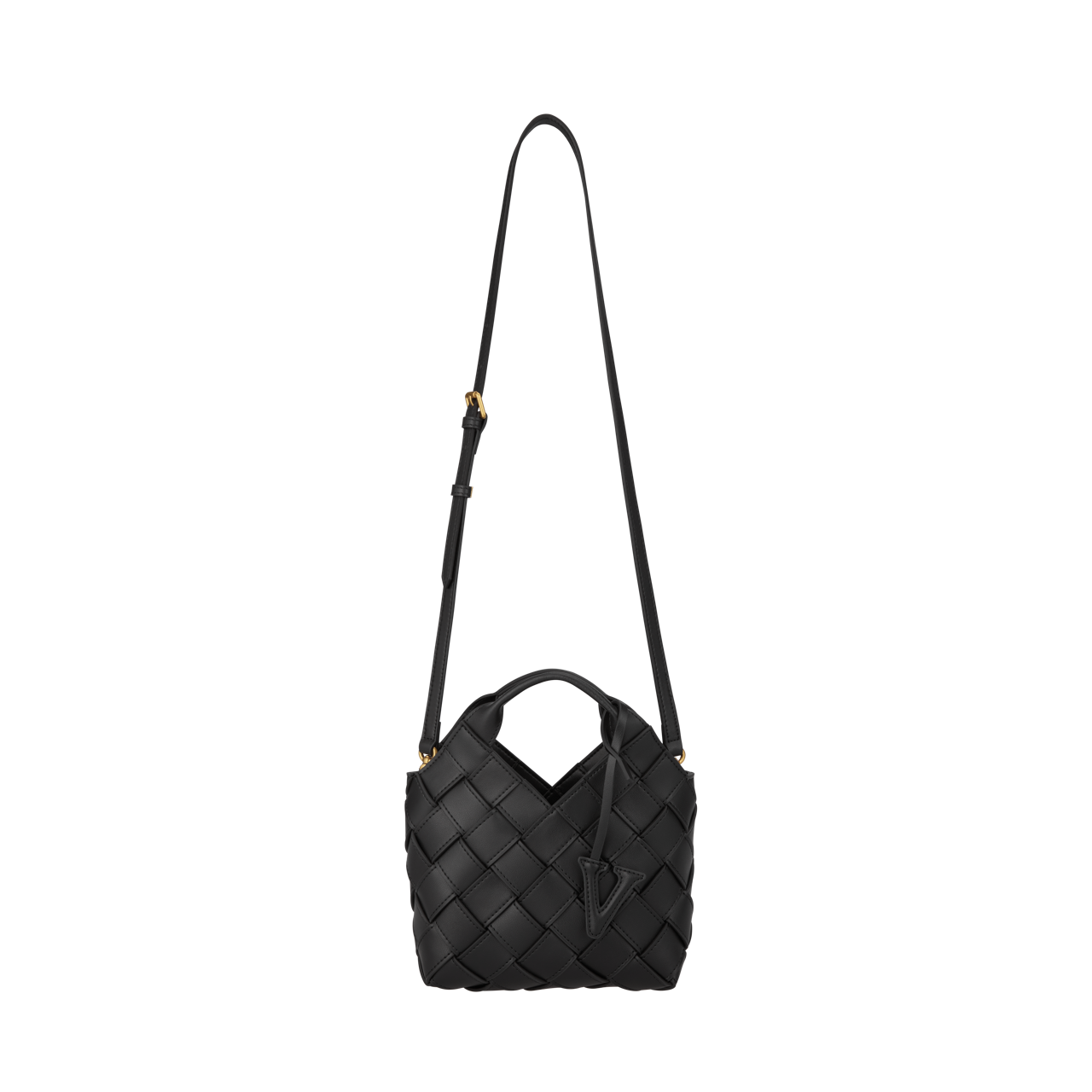 Black Woven Basket Bag