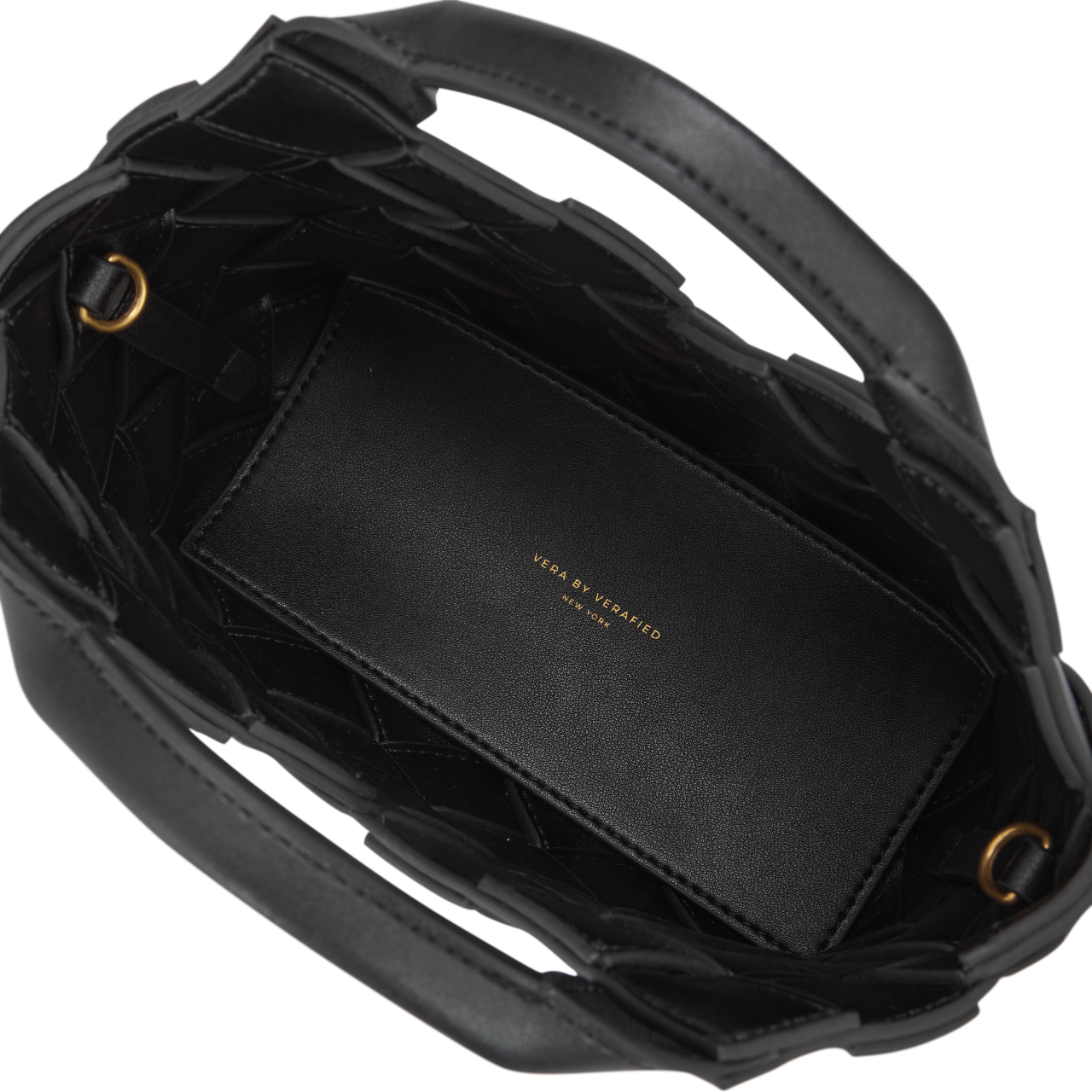 Black Woven Basket Bag