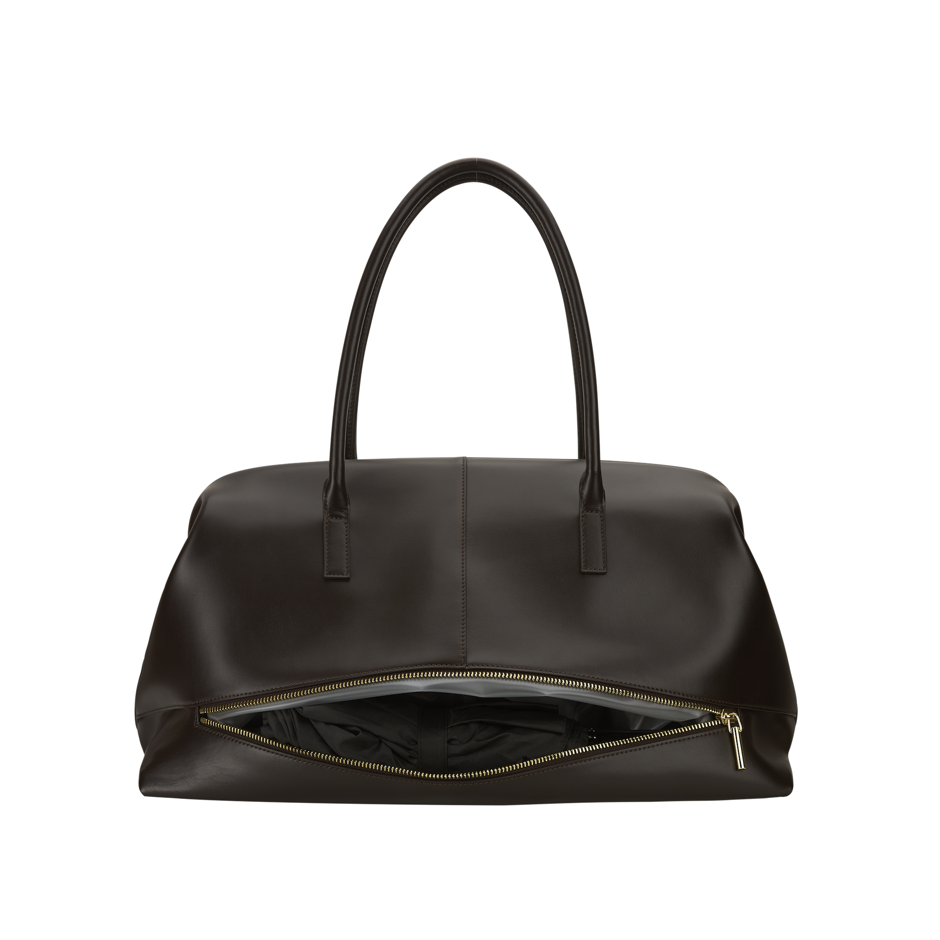 Chocolate Club Large Handbag with a gold zipper on a white background