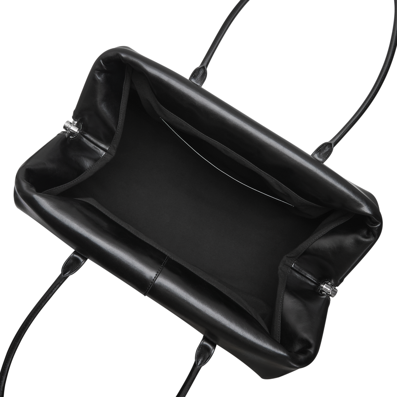 Black Club Large Handbag with a strap on a white background