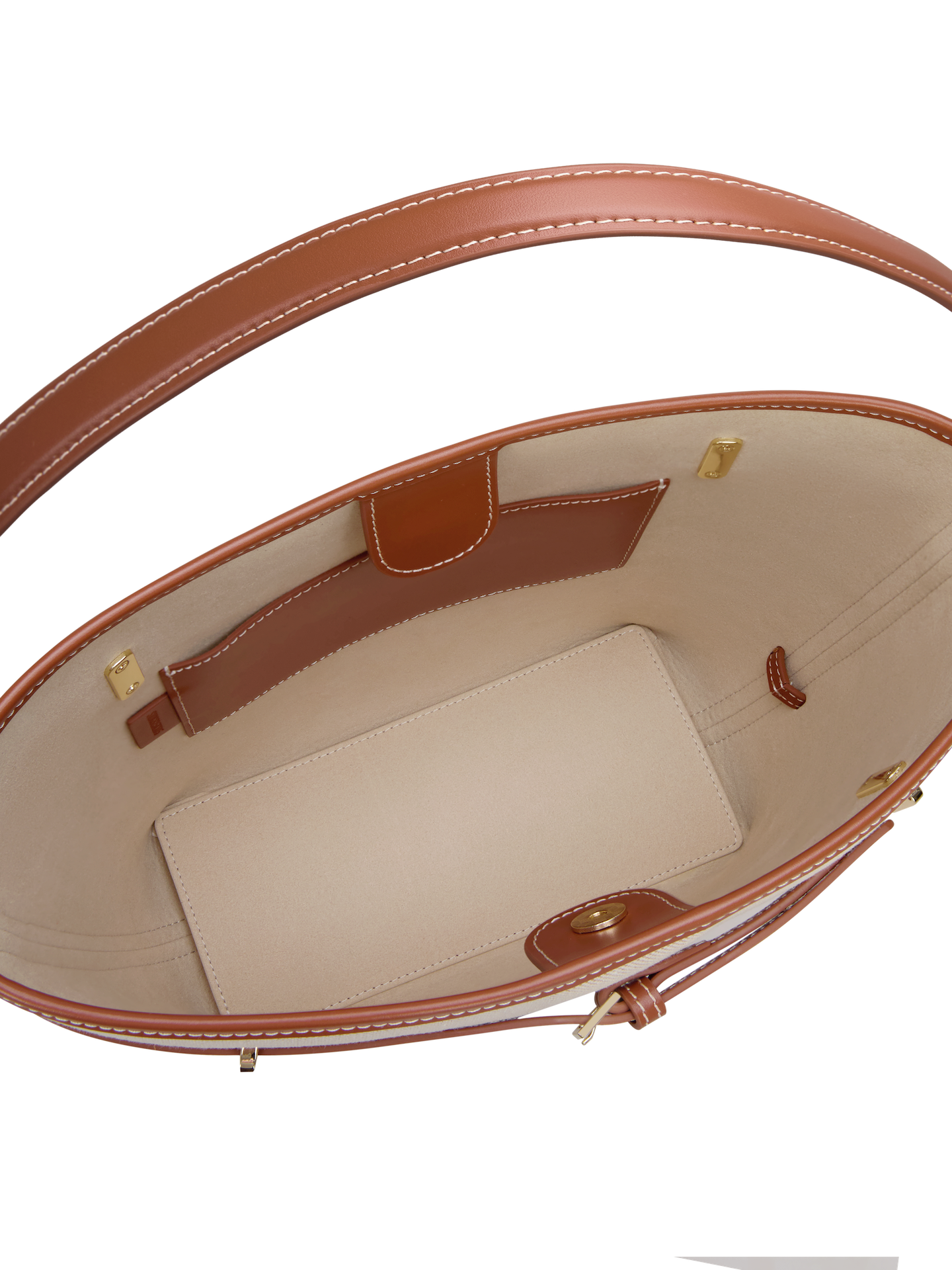 Small Caramel Canvas Belted Tote Bag