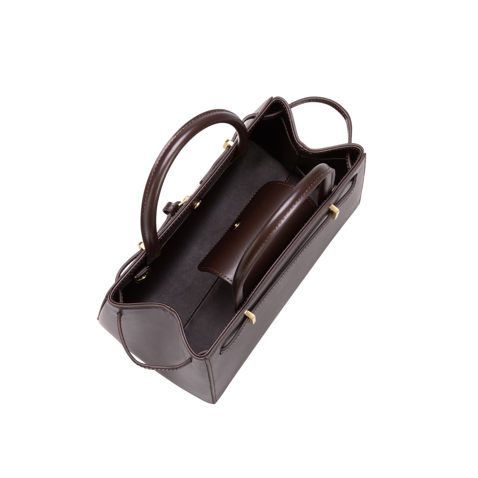 Chocolate Leather Book Tote Bag 25