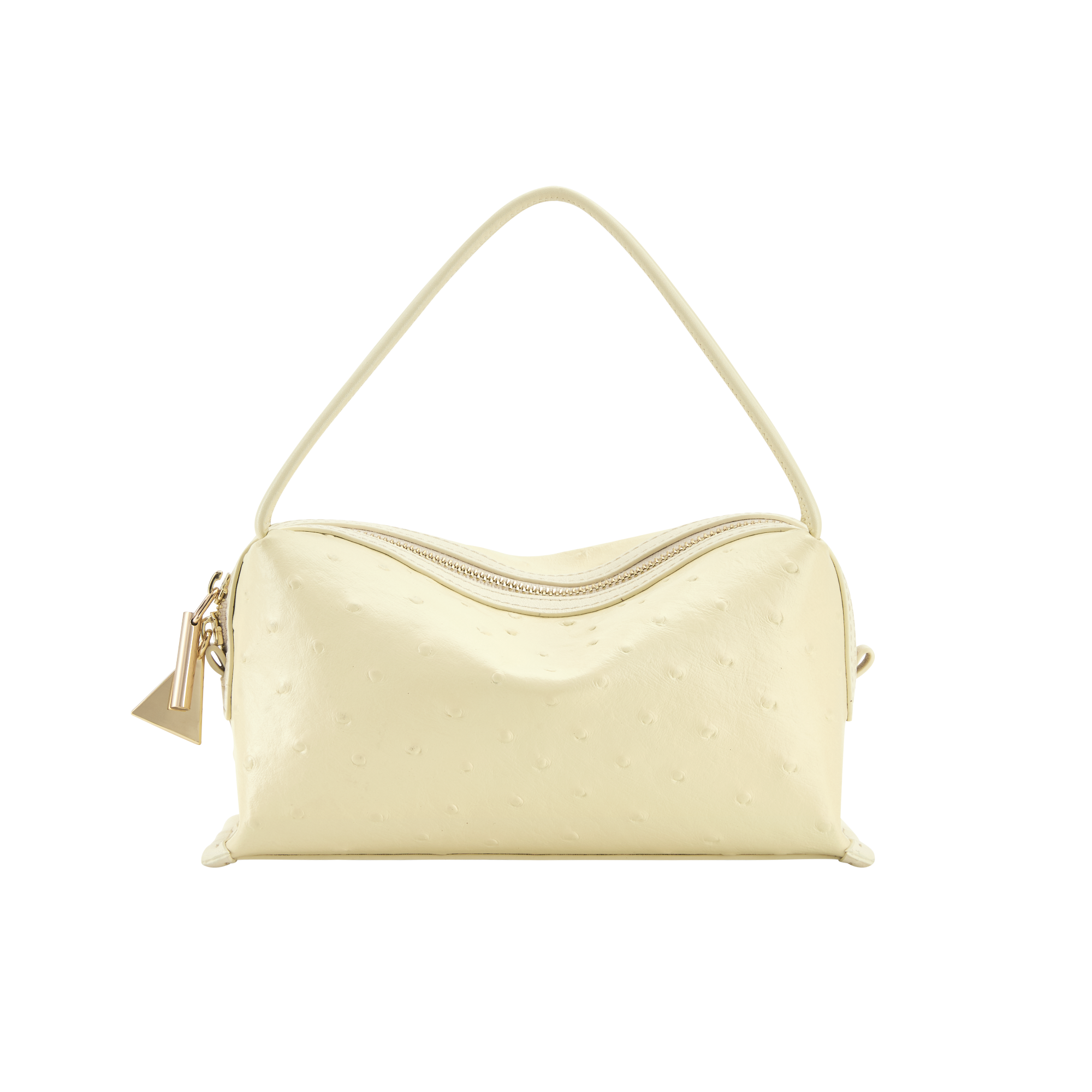 Butter Ostrich Café Mini Bag: Crossbody Handbag - Verafied New York