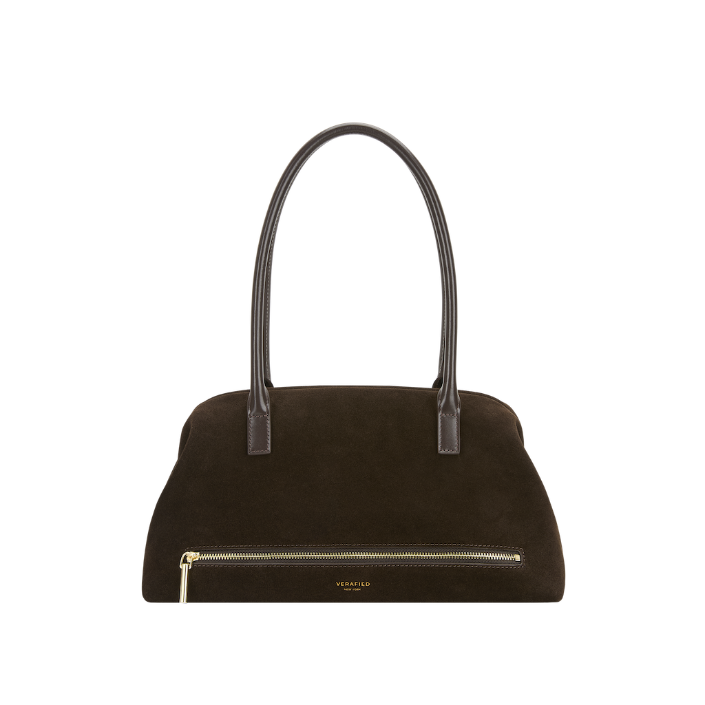 Medium Espresso Suede Club Bag