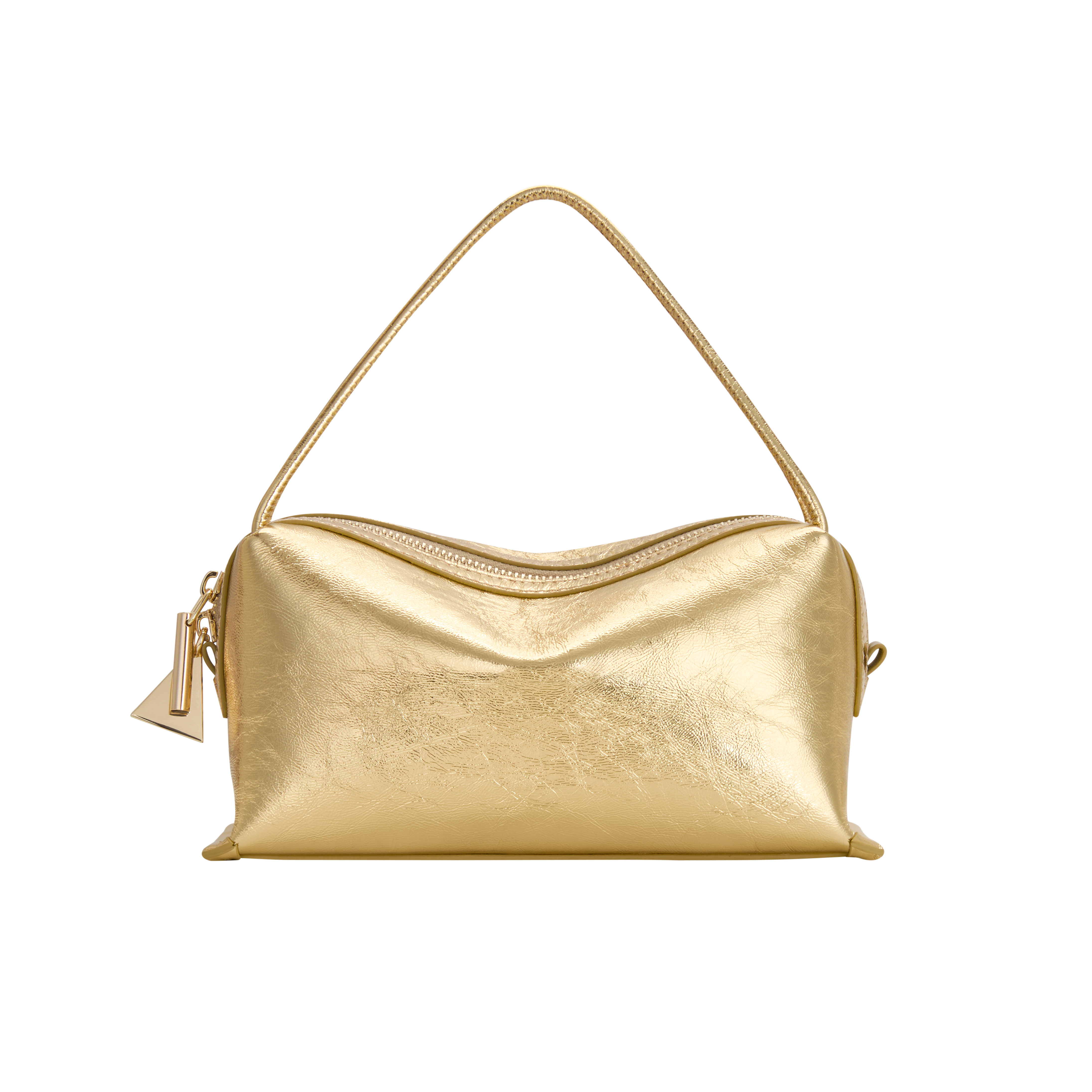 Gold Metallic Café Mini Crossbody Handbag - Verafied New York