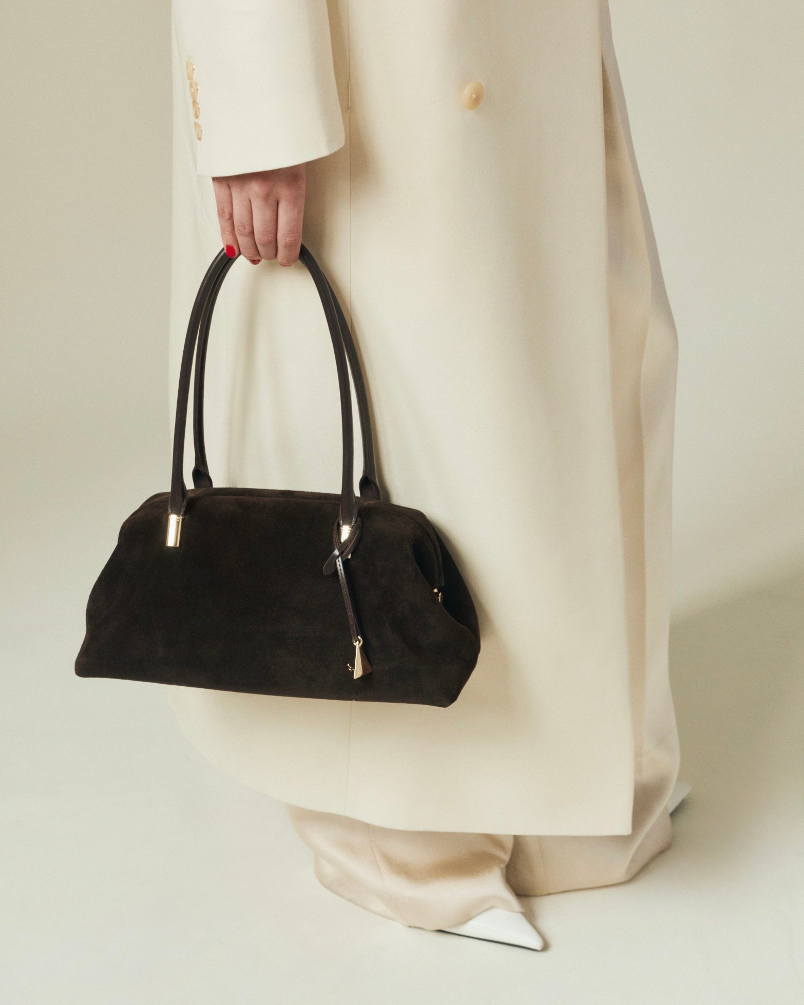 Medium Espresso Suede Club Bag