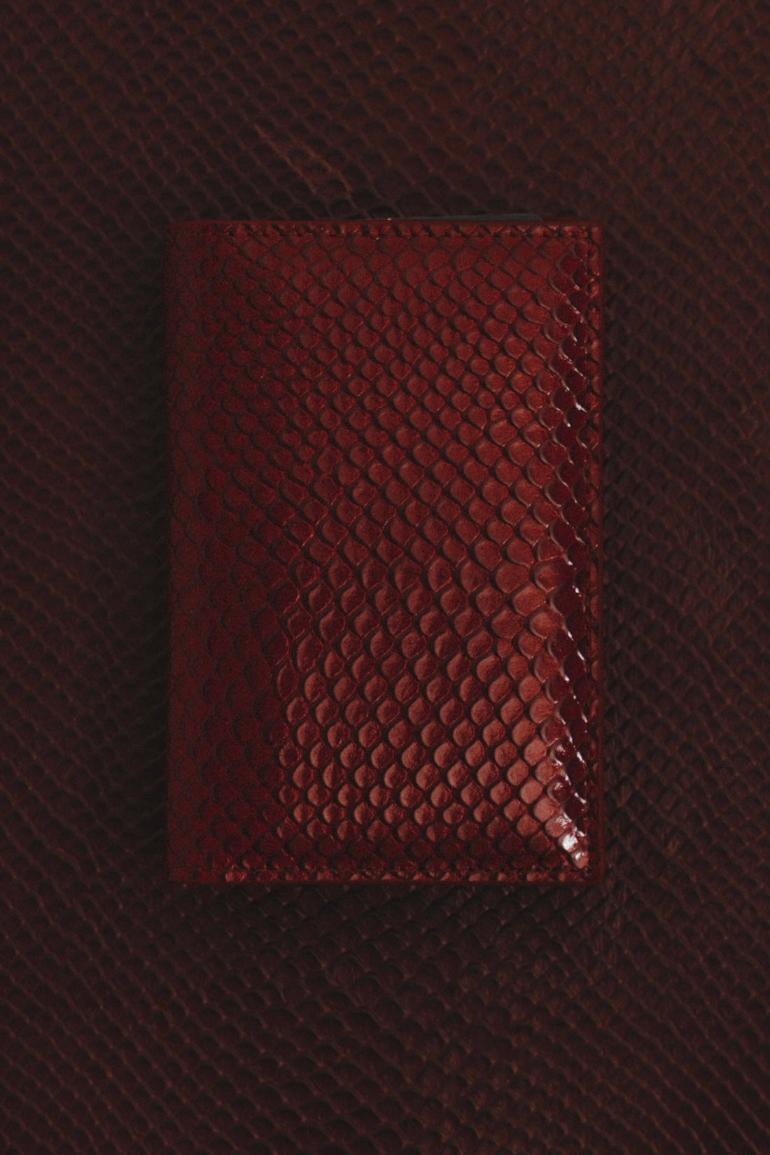 Maroon Python Embossed Wallet