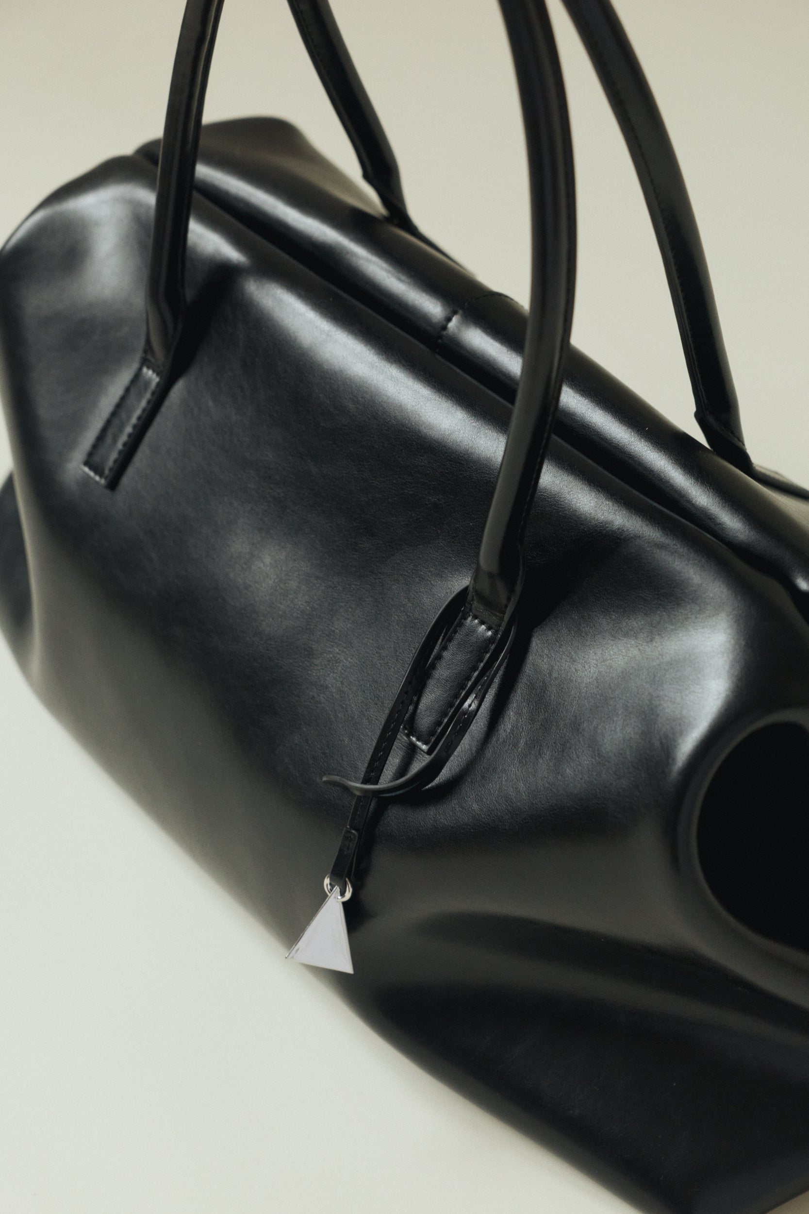 Silver Black Pyramid Charm