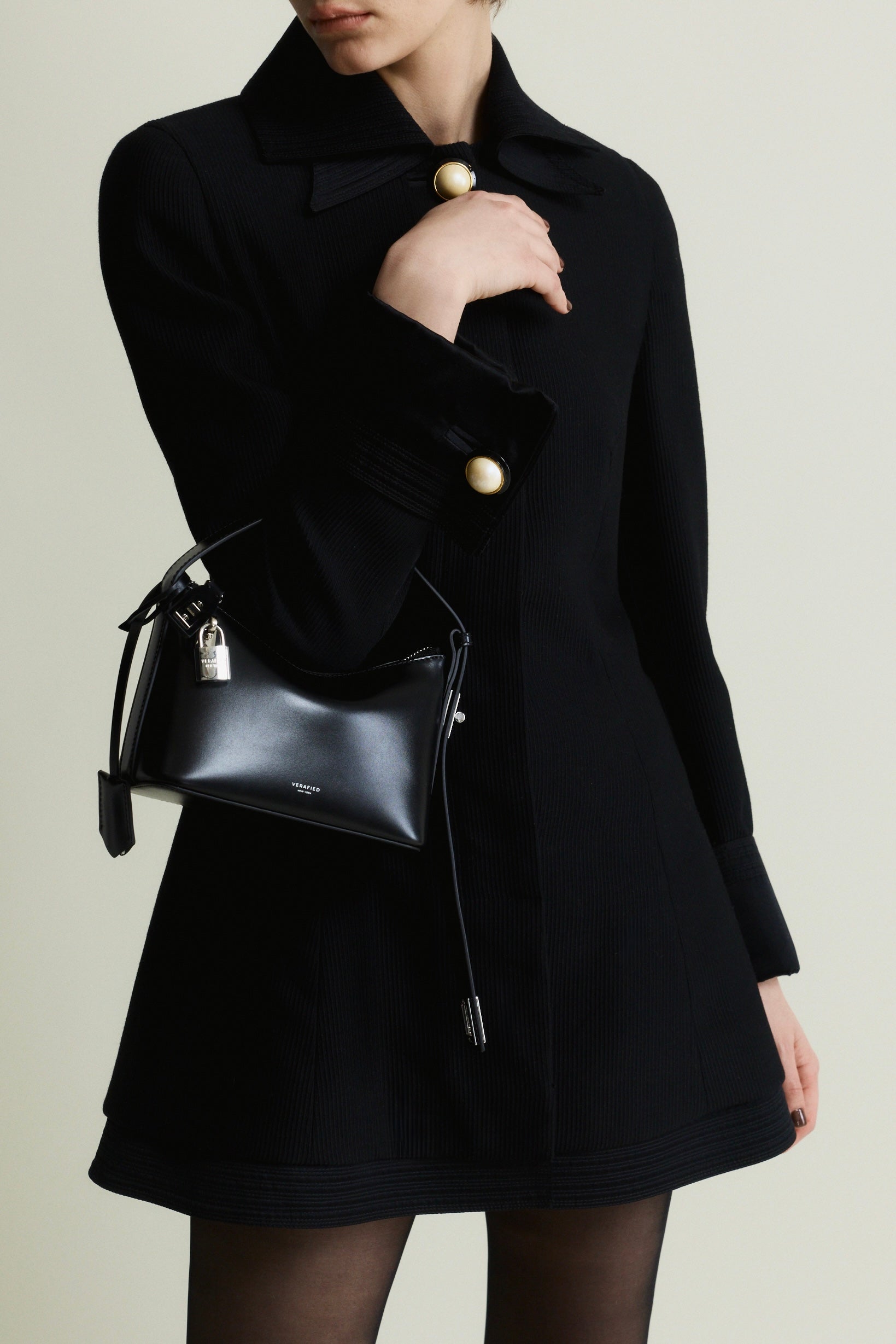 Mini Silver Black Hobo Bag