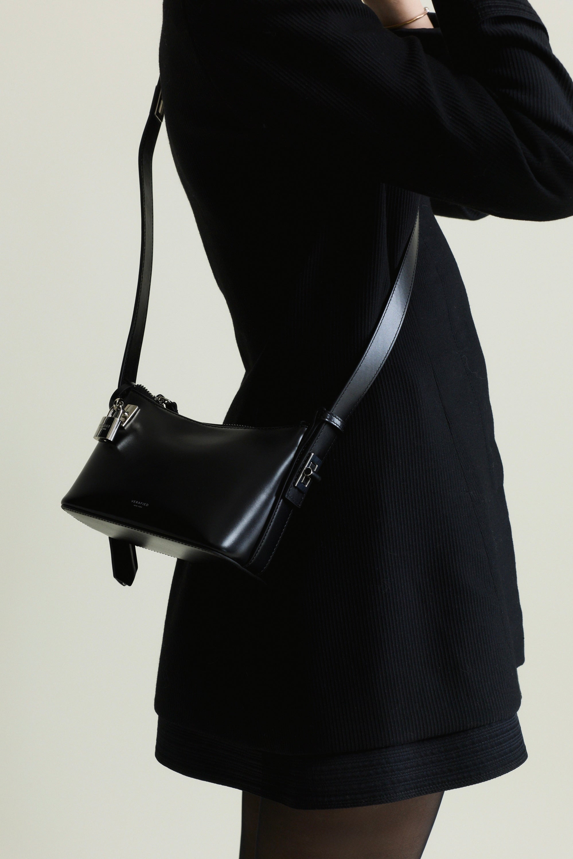 Mini Silver Black Hobo Bag