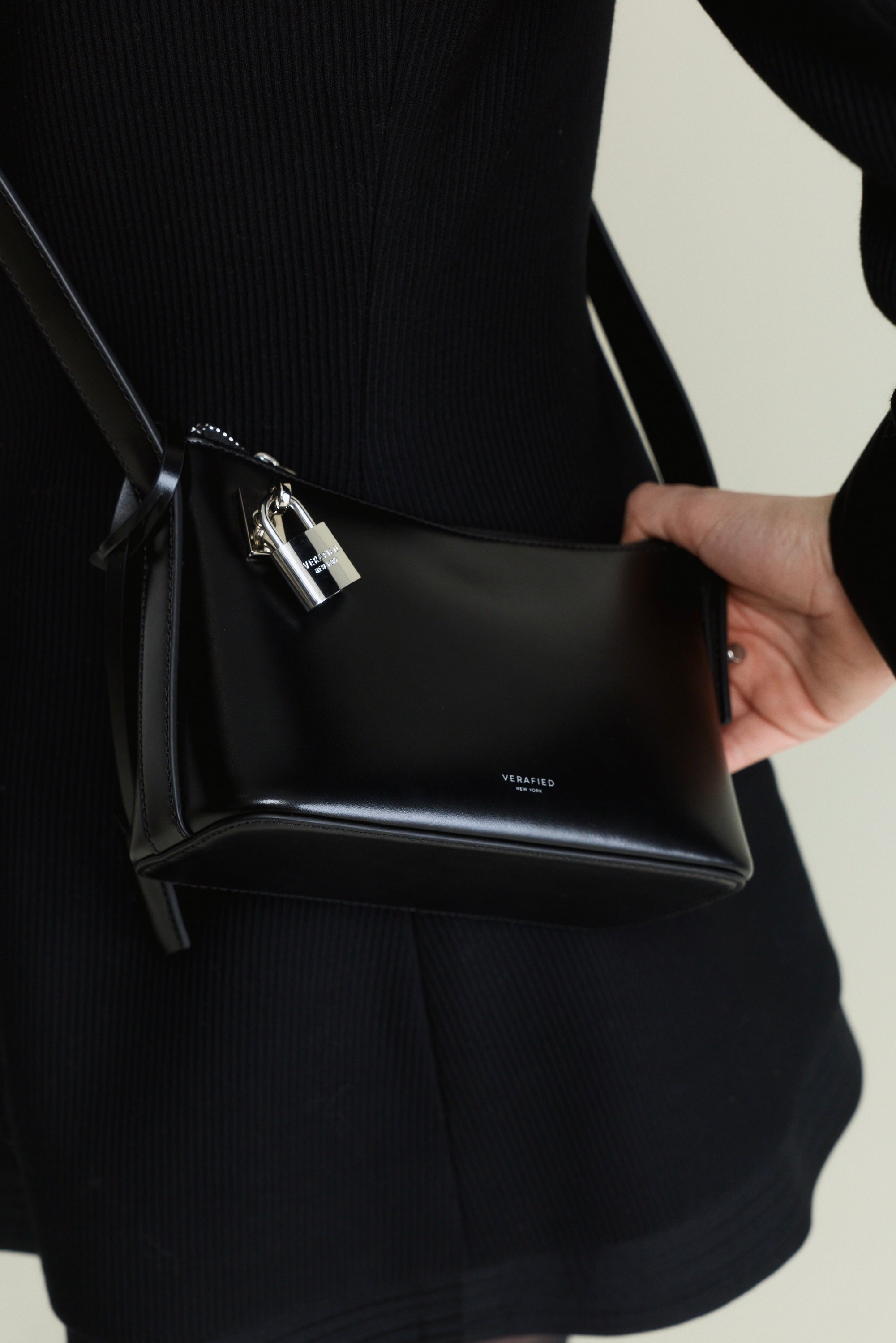 Mini Silver Black Hobo Bag