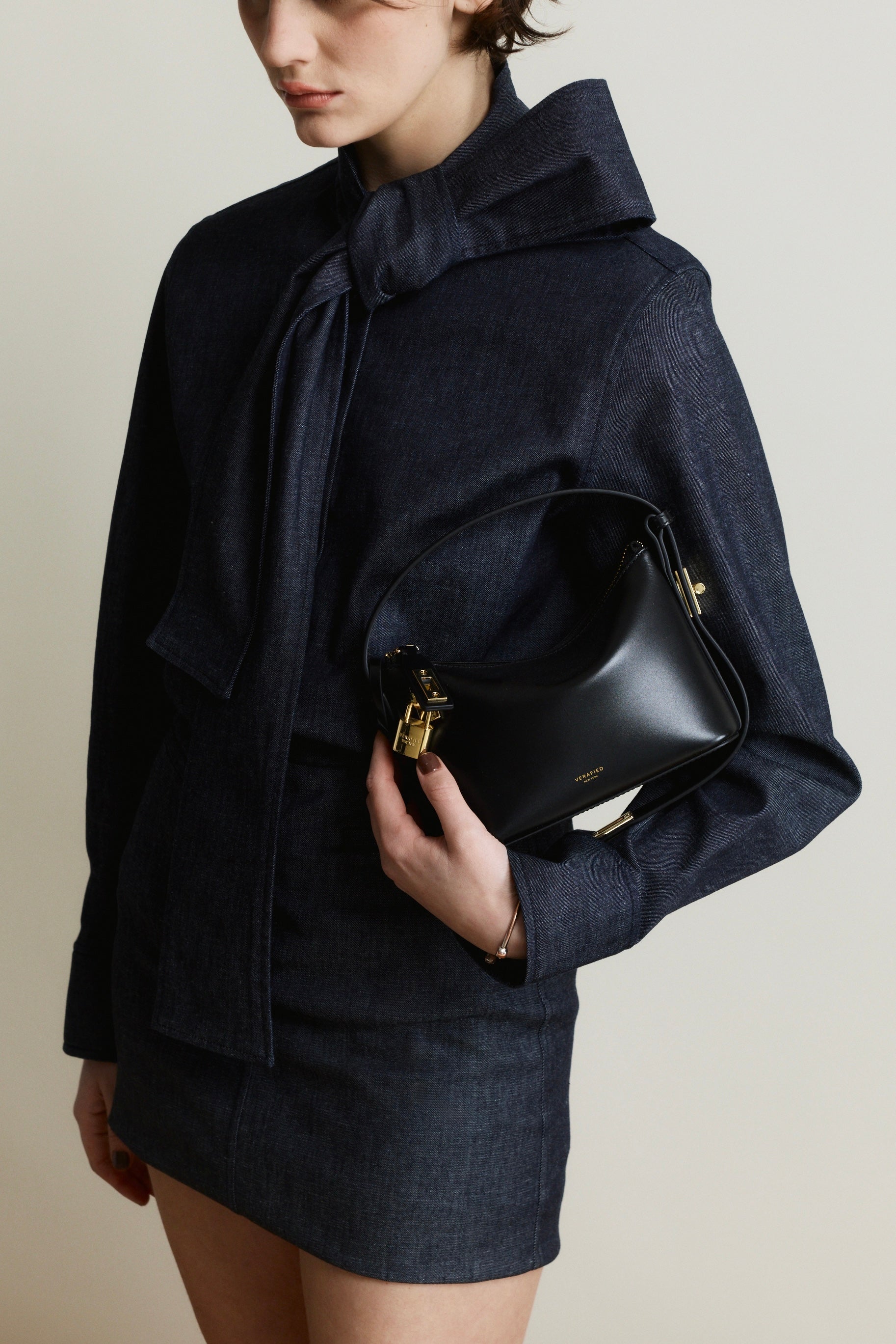 Mini Gold Black Hobo Bag