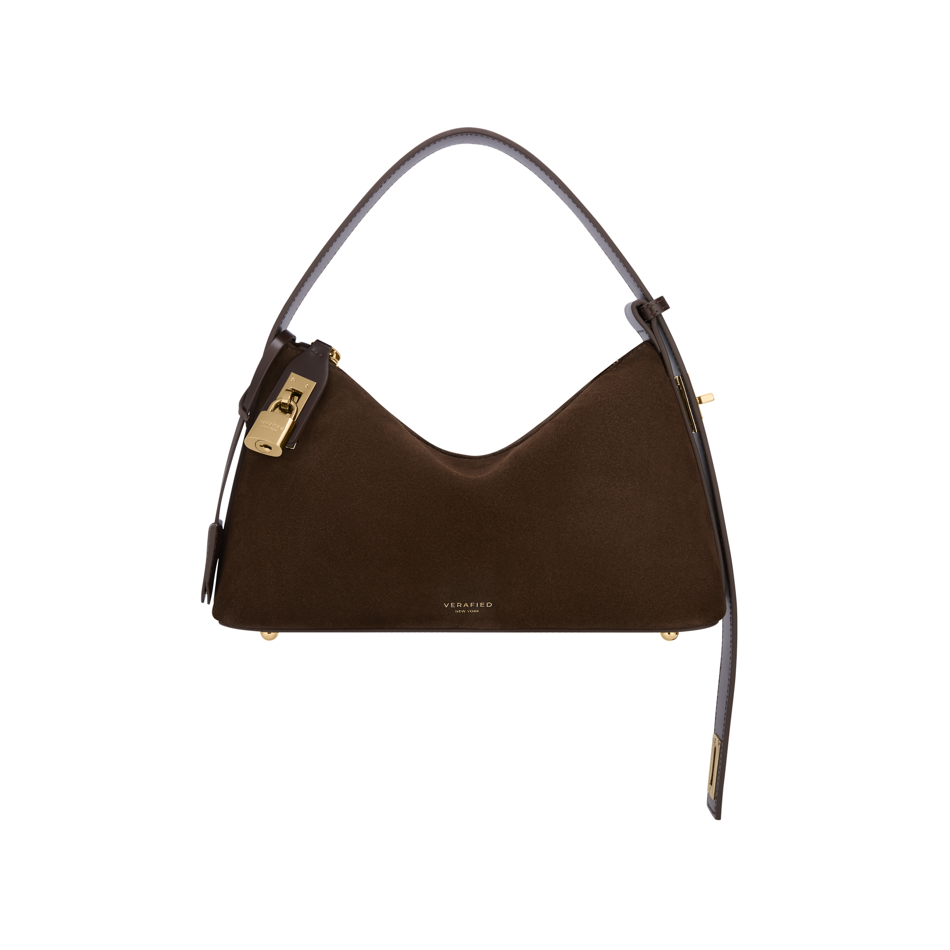 Gold Espresso Suede Hobo Bag (Pre-Order Only)