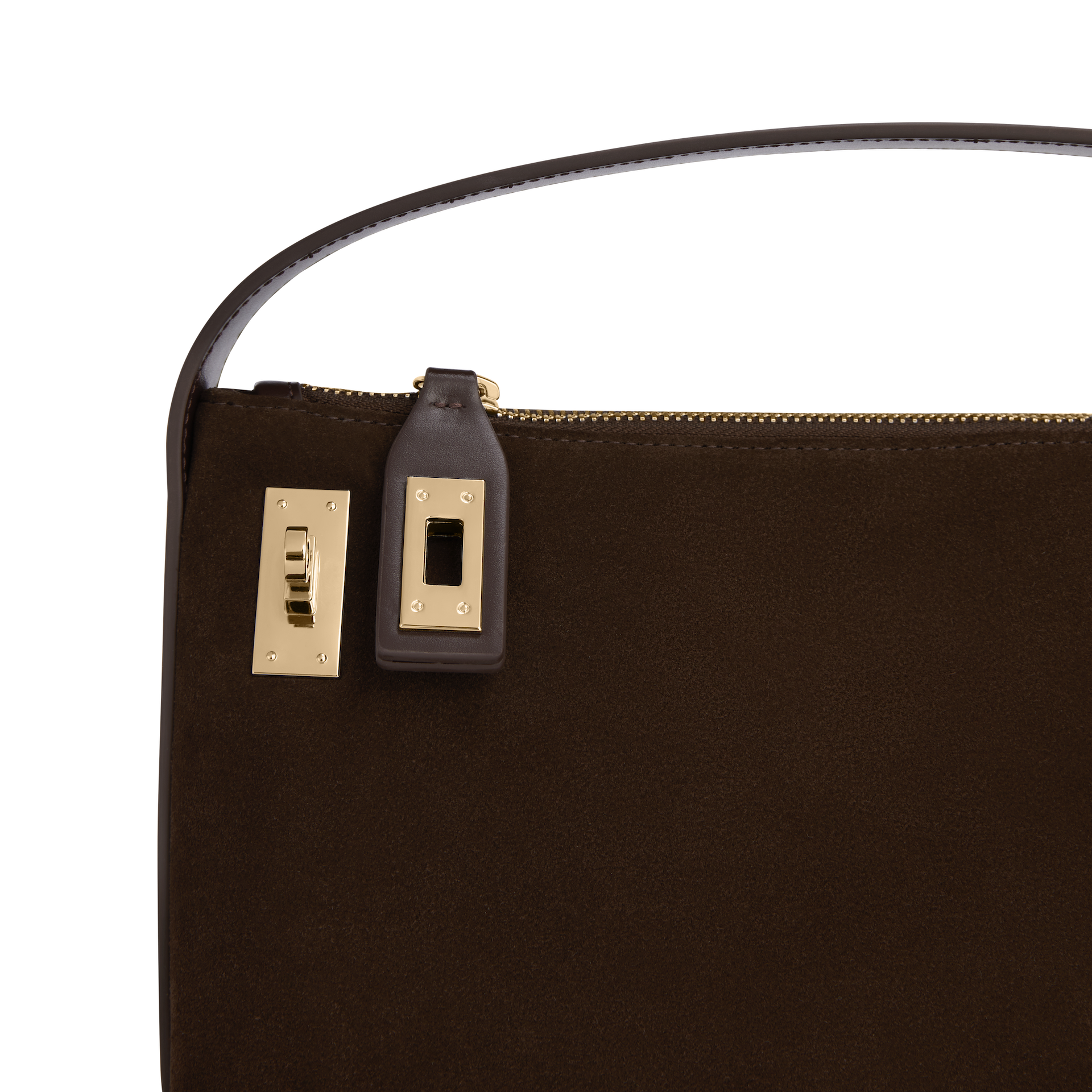 Gold Espresso Suede Hobo Bag (Pre-Order Only)