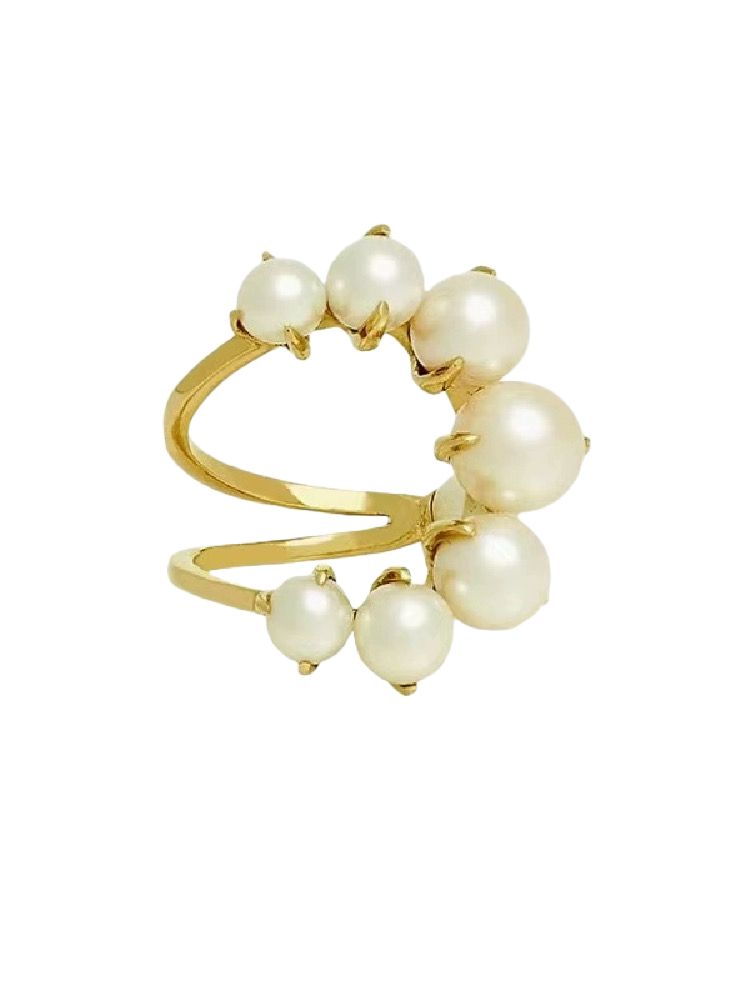 Bubbles Pearl Open Ring