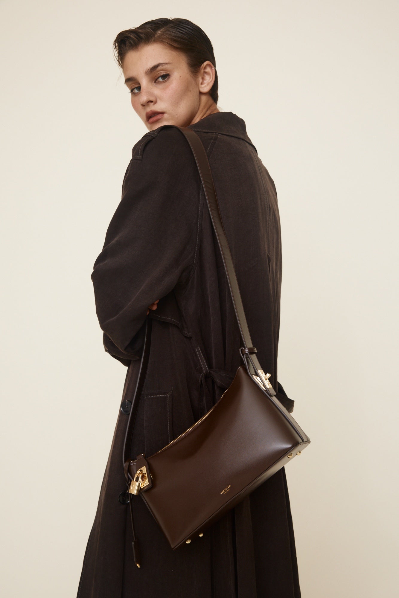 Gold Chocolate Hobo Bag