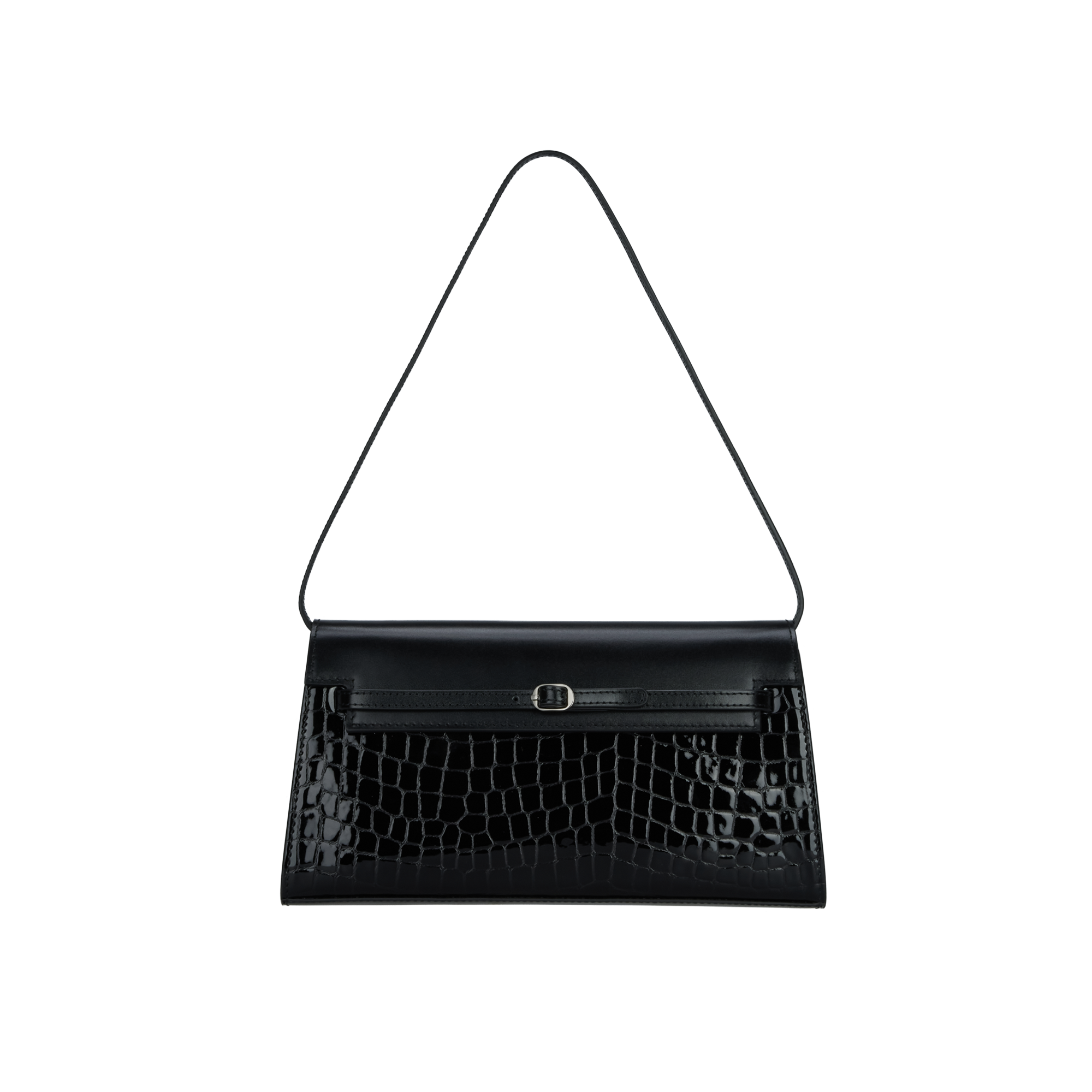 Black Croc Shoulder Bag
