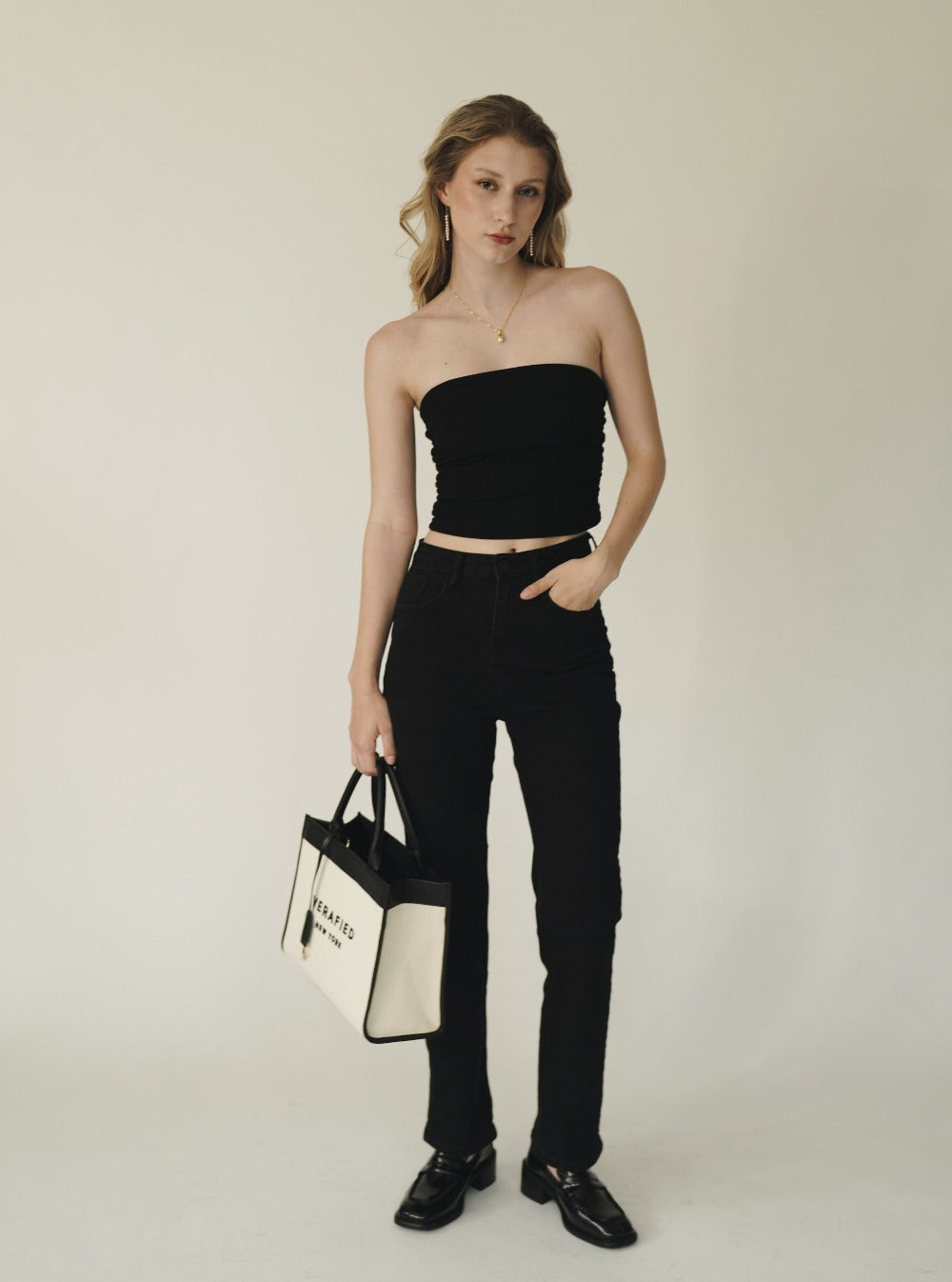 VERAFIED Leather-trimmed Canvas Tote