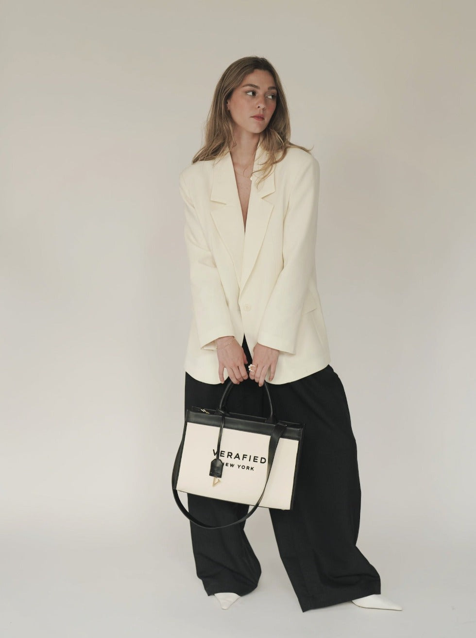 VERAFIED Leather-trimmed Canvas Tote