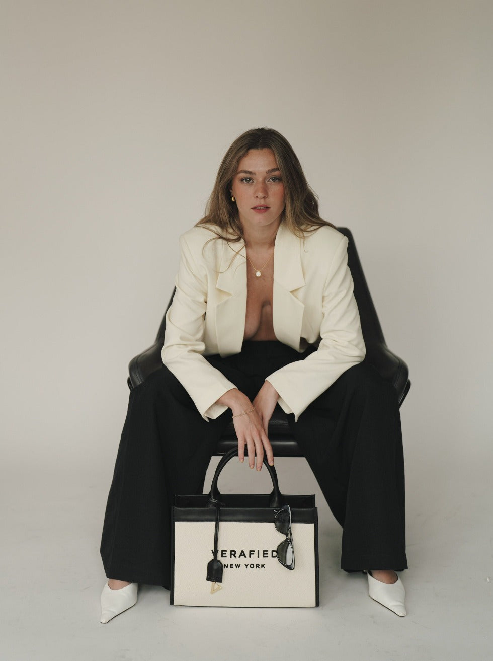 VERAFIED Leather-trimmed Canvas Tote