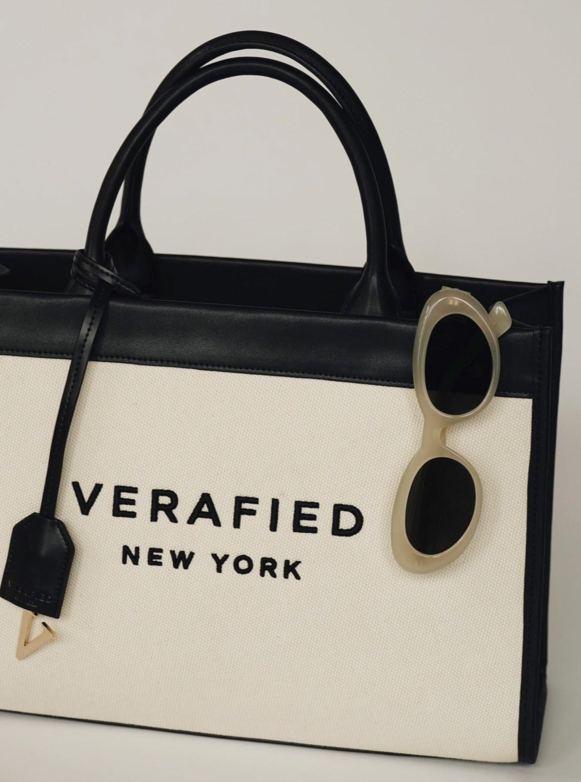 VERAFIED Leather-trimmed Canvas Tote