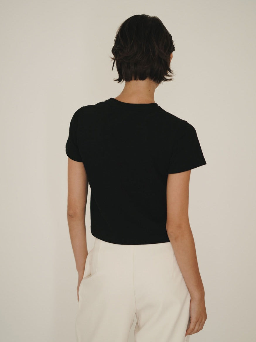 Black Cropped T-Shirt