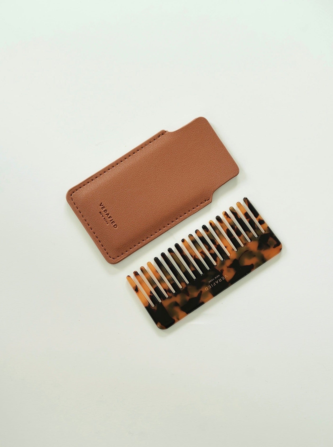 Tan Hair Comb with Case