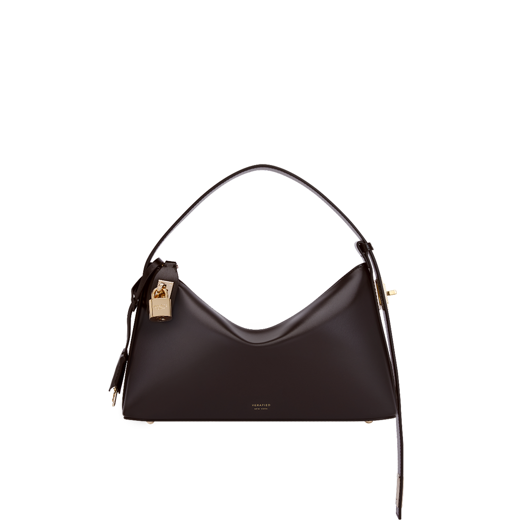 Gold Chocolate Hobo Shoulder Bag - Verafied New York