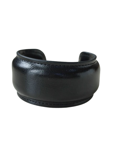 Black Leather Cuff Bracelet - Verafied New York