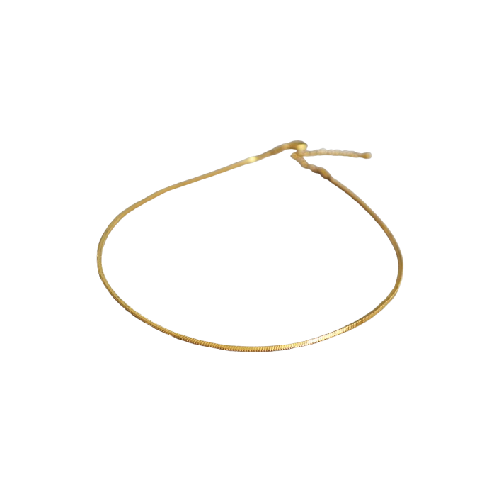 Gold Herringbone Chain Necklace