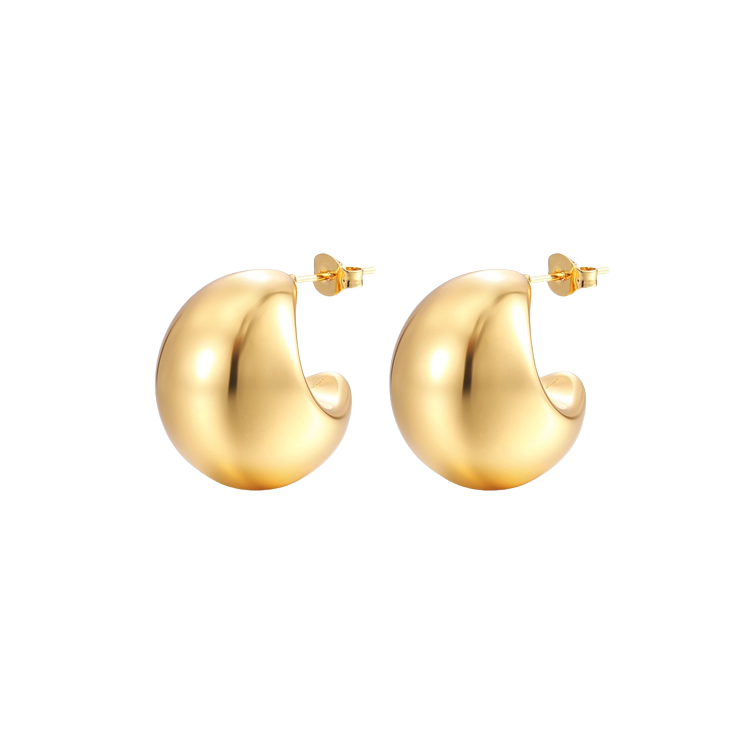 Gold Chunky Hoop Earrings Verafied New York