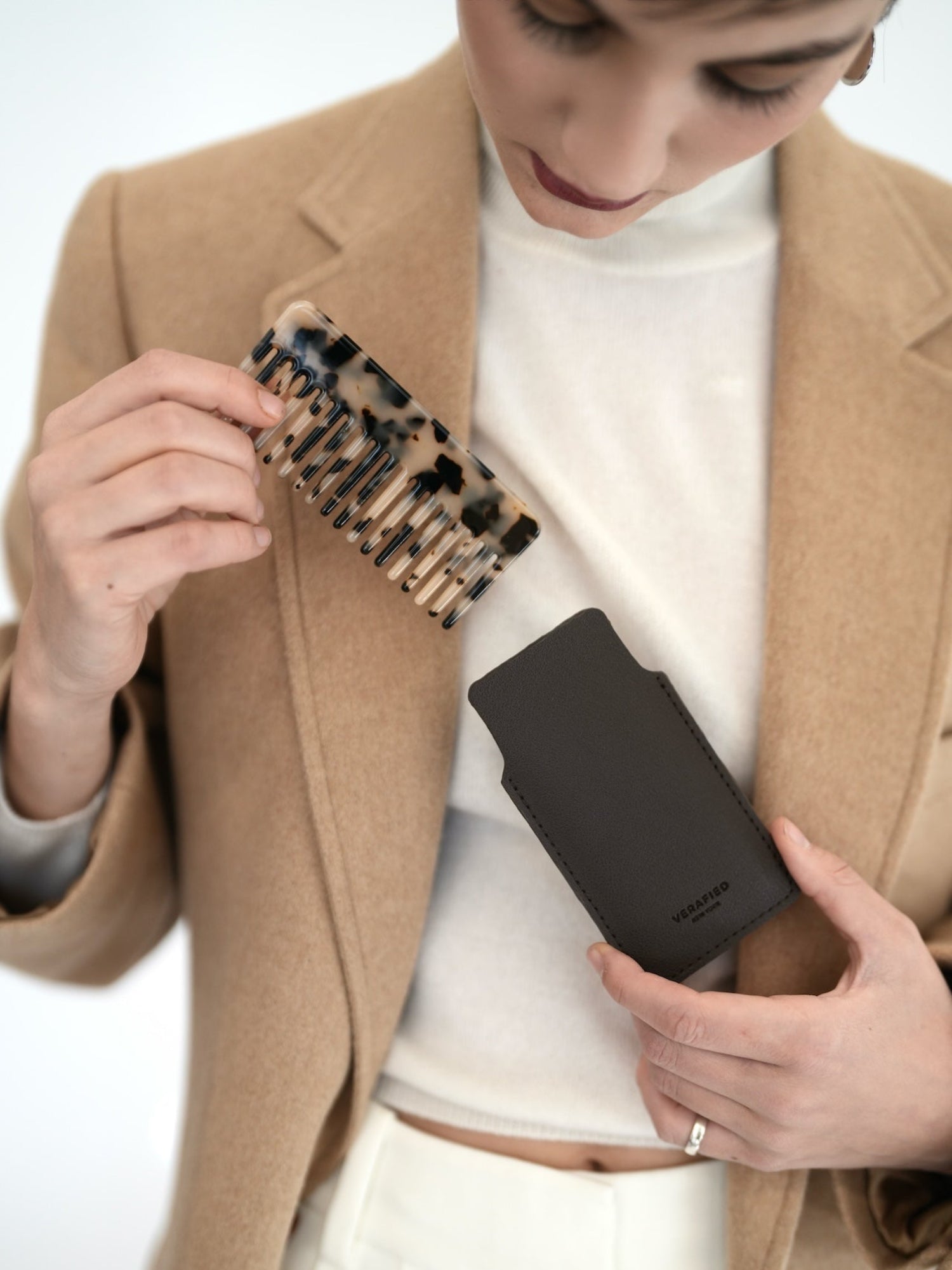 Espresso Hair Comb with Case