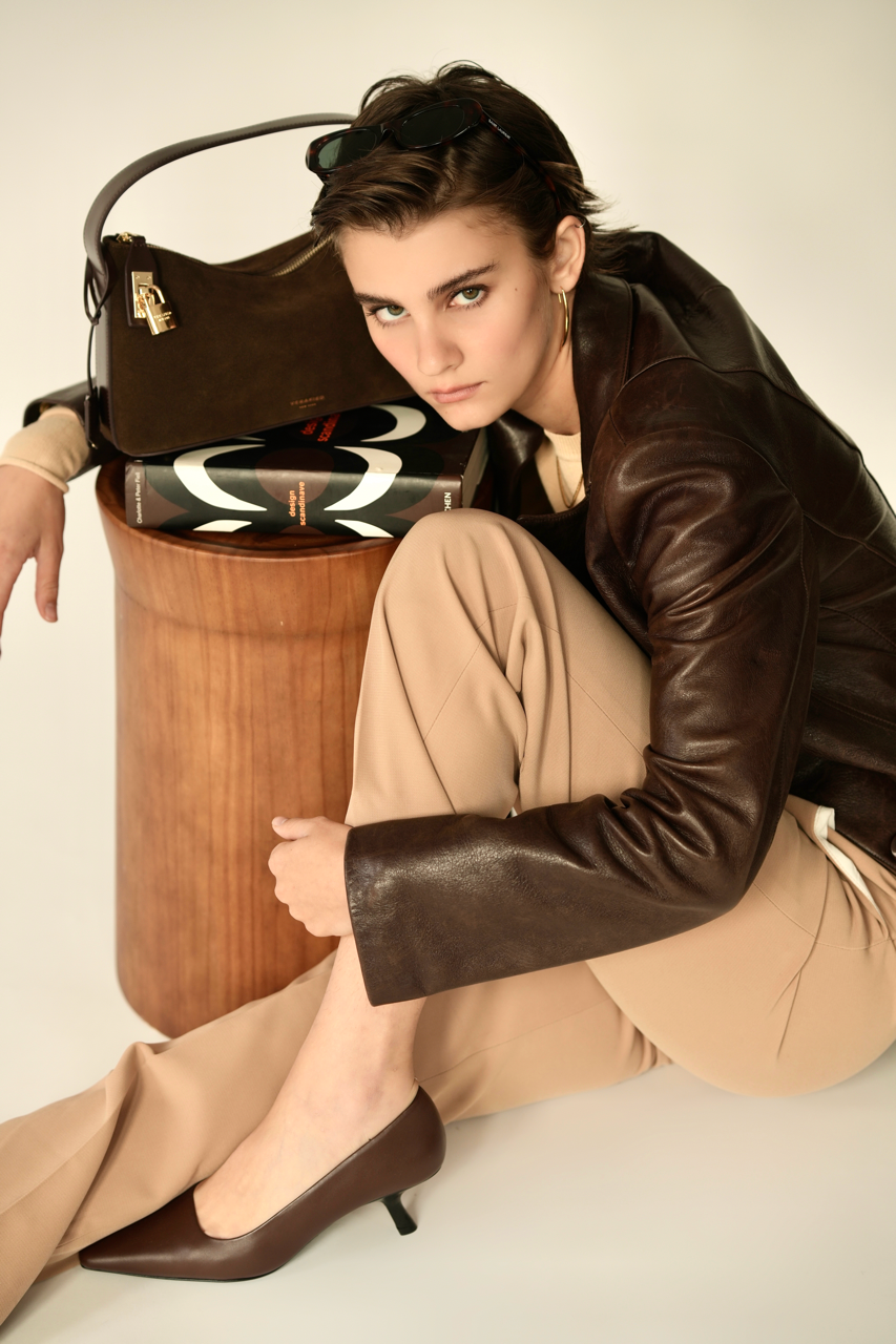 Gold Espresso Suede Hobo Bag (Pre-Order Only)