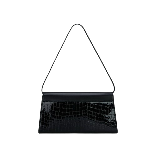 Black Croc Shoulder Bag