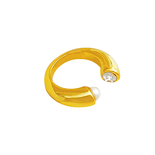 Crystal Pearl Open Ring (Final Sale)